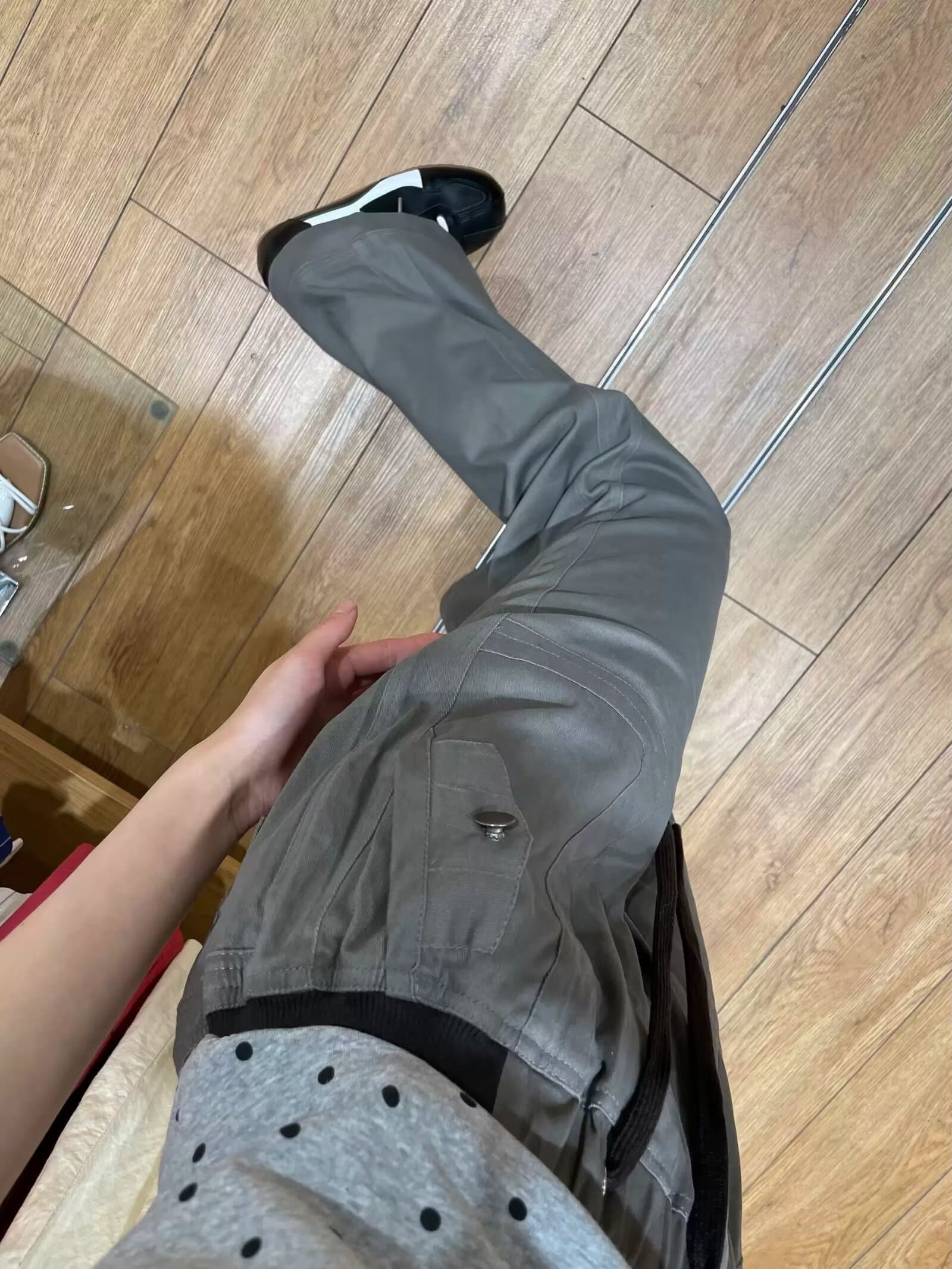 shawne 25ss 한국 작은 대중 개성 디자인 센스 라운드 넥 몸매 가꾸기 반팔 tee 워크웨어 팬츠 상세 이미지 42
