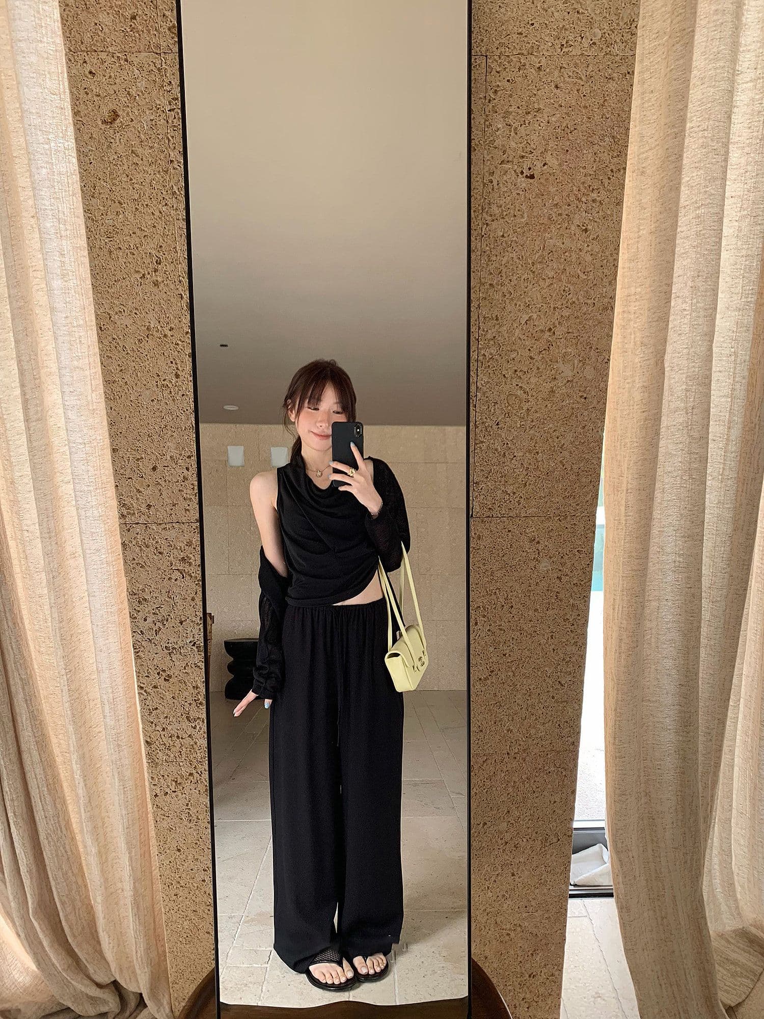 원본 원단 것 도파민 바지 가을 얇은 스타일 화이트 바지 와이드 레그 팬츠 캐주얼 바지 여성 상세 이미지 21