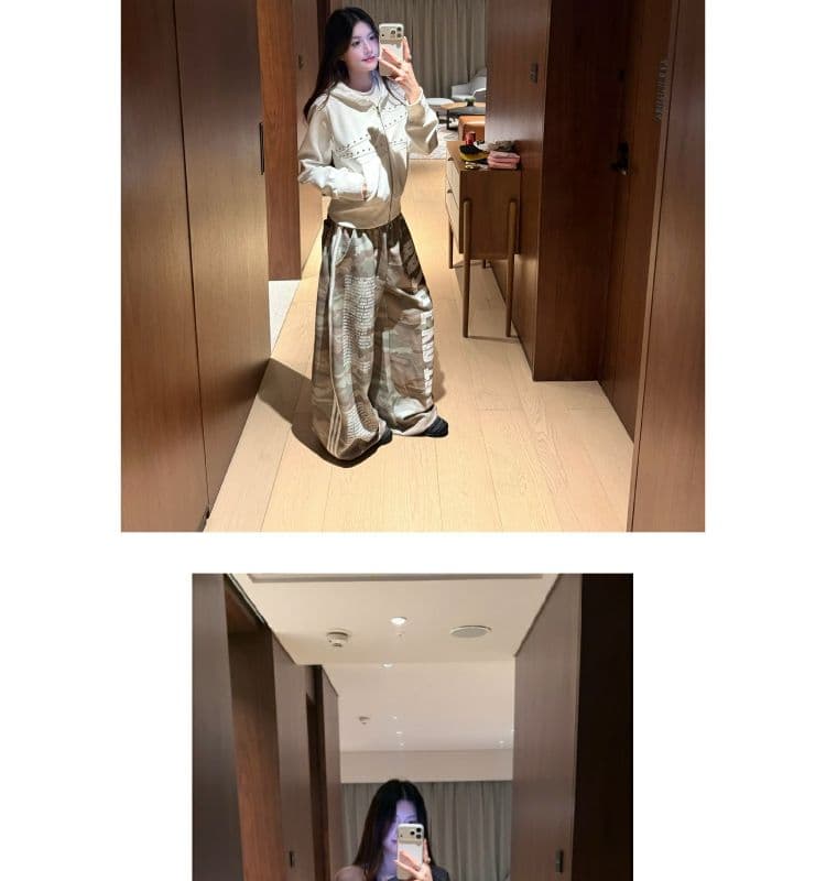 느슨함 알파벳 바지 아메리칸 레트로 워싱 프린트 슈퍼 루즈핏 웨이 바지 여성 가을 스트리트 댄스 캐주얼 바지 상세 이미지 18