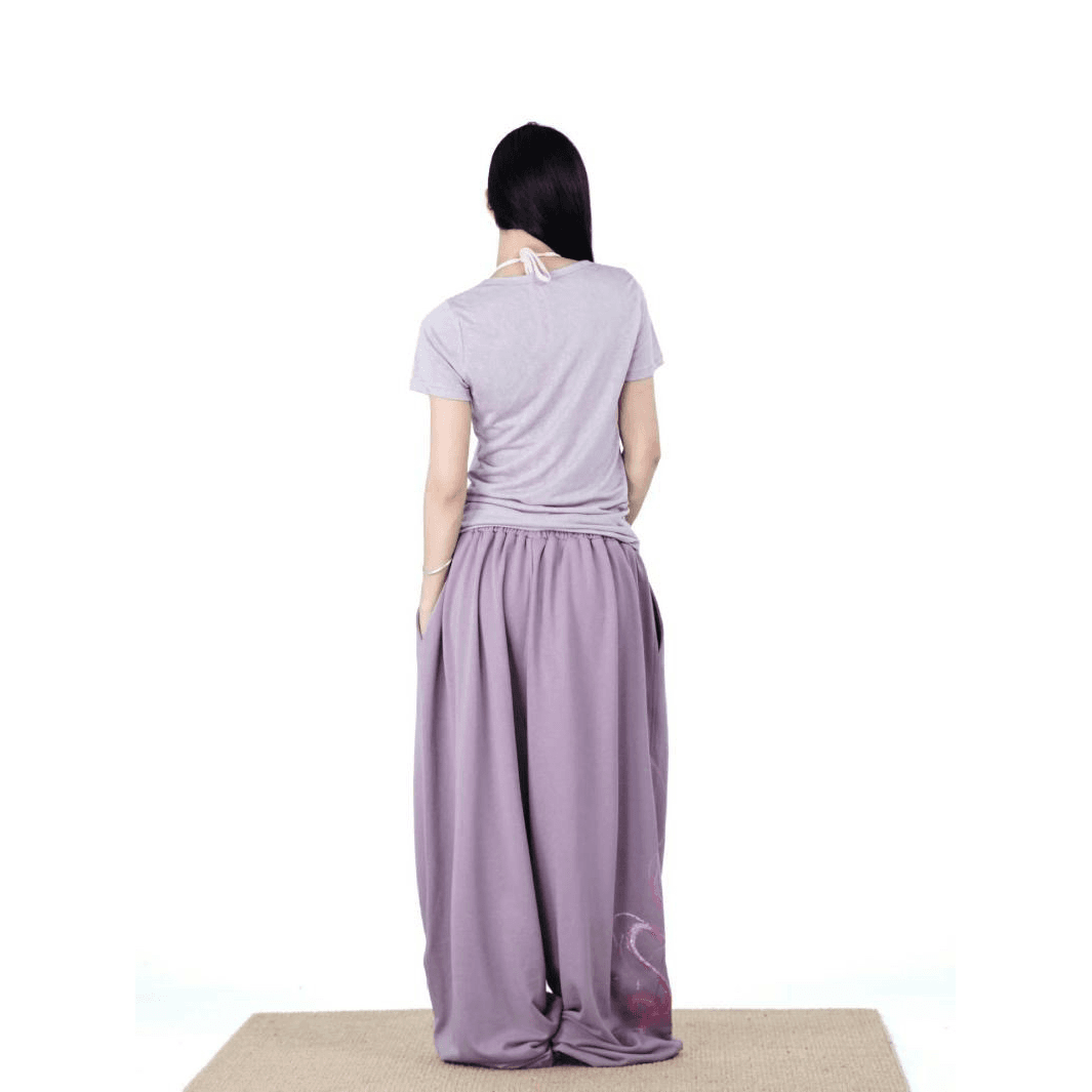 아메리칸 레트로 폭발 플래시 모통이 칼 넓은 다리 웨이 바지 여성 재즈 댄스 스트리트 댄스 슬림해 보이는 캐주얼 운동 바지 이미지 5