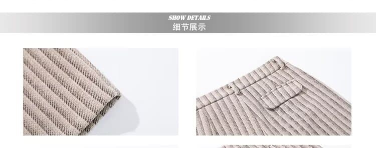하라주쿠 트렌드 품격 패션 일본식 새로운 ins 스트라이프 모직 주름 장식 해체 디자인 캐주얼 바지 인기 상세 이미지 5