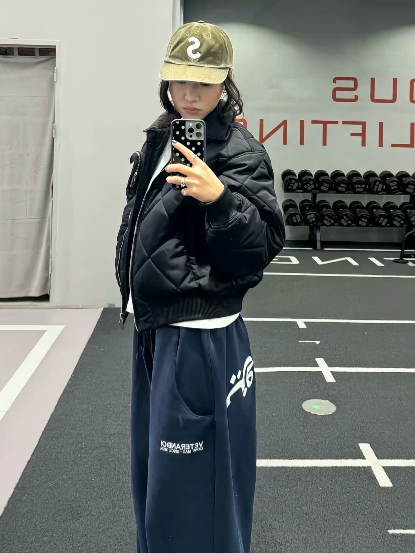 아메리칸 숫자 알파벳 파란색 웨이 바지 남자 여자 루즈핏 슬림해 보이는 학원 스타일 느긋한 센스 스트레이트 넓은 다리 캐주얼 바지 이미지 4