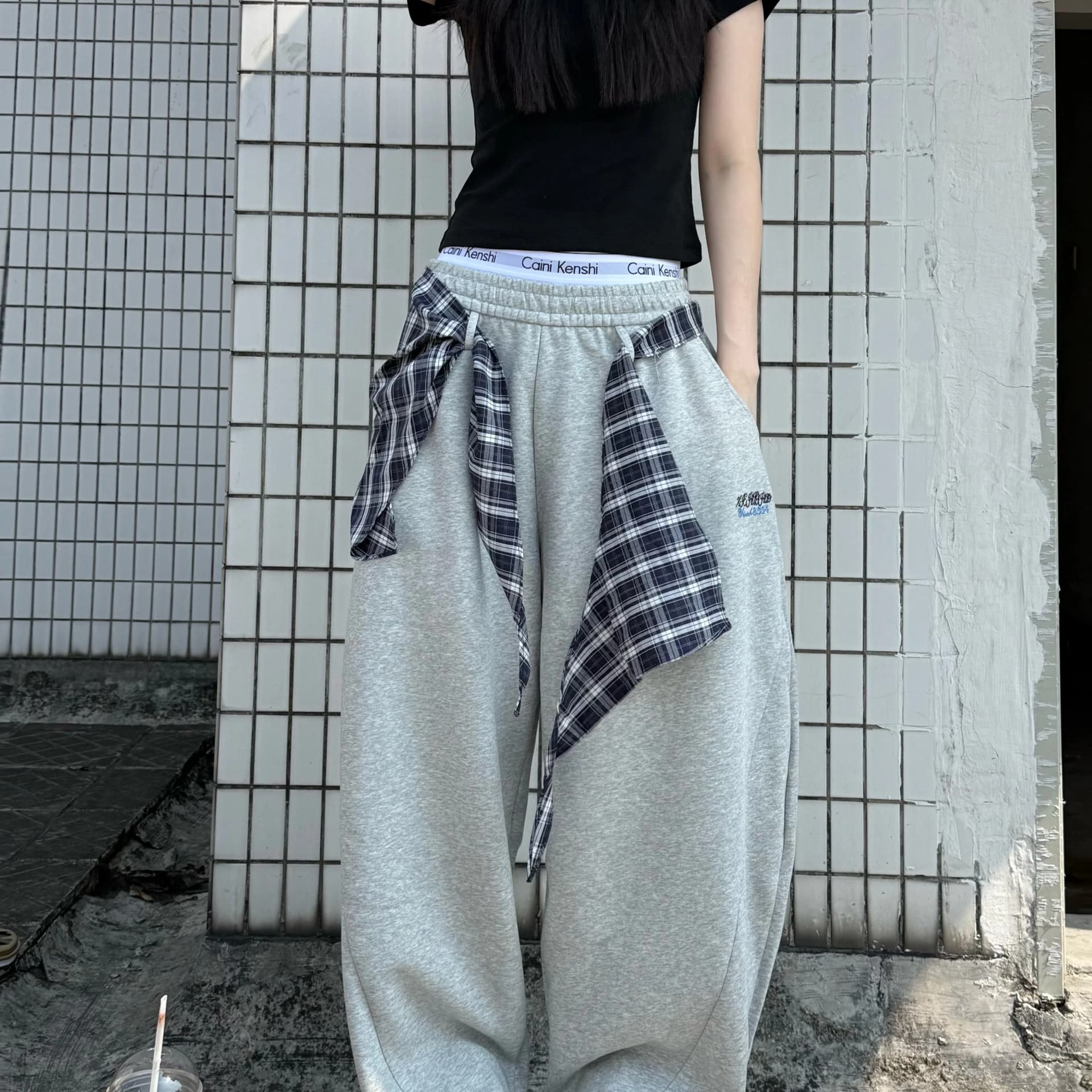 아메리칸 ins 바람 한국 스타일 조수 브랜드 조거 운동 바지 여자 학생 루즈핏 캐주얼 춤추기 웨이 바지 커플 긴 바지 이미지 5