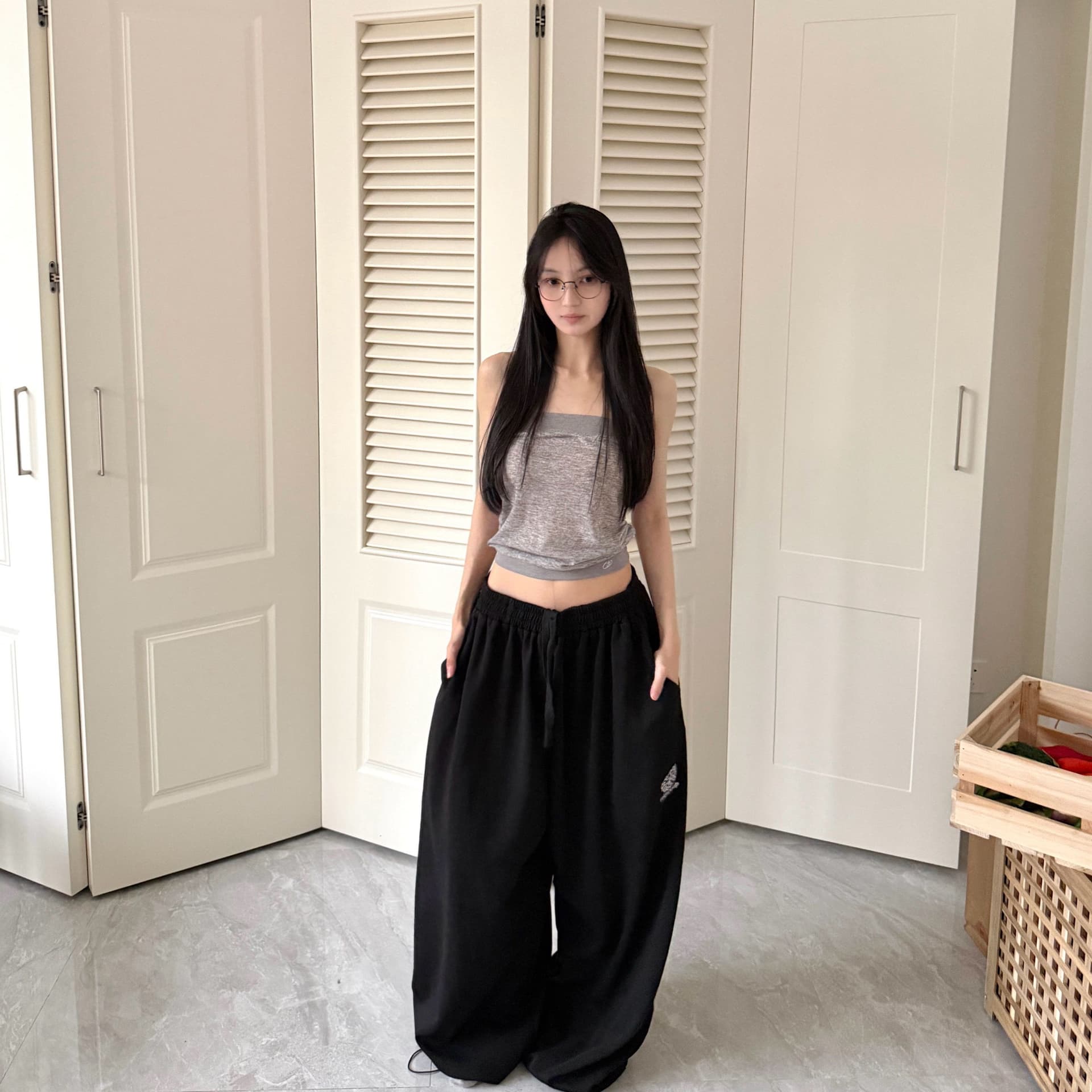 좋은 품질 원본 것 아메리칸 느긋한 재즈 스트리트 댄스 자수 루즈핏 느긋한 스트레이트 캐주얼 운동 웨이 바지 이미지 3
