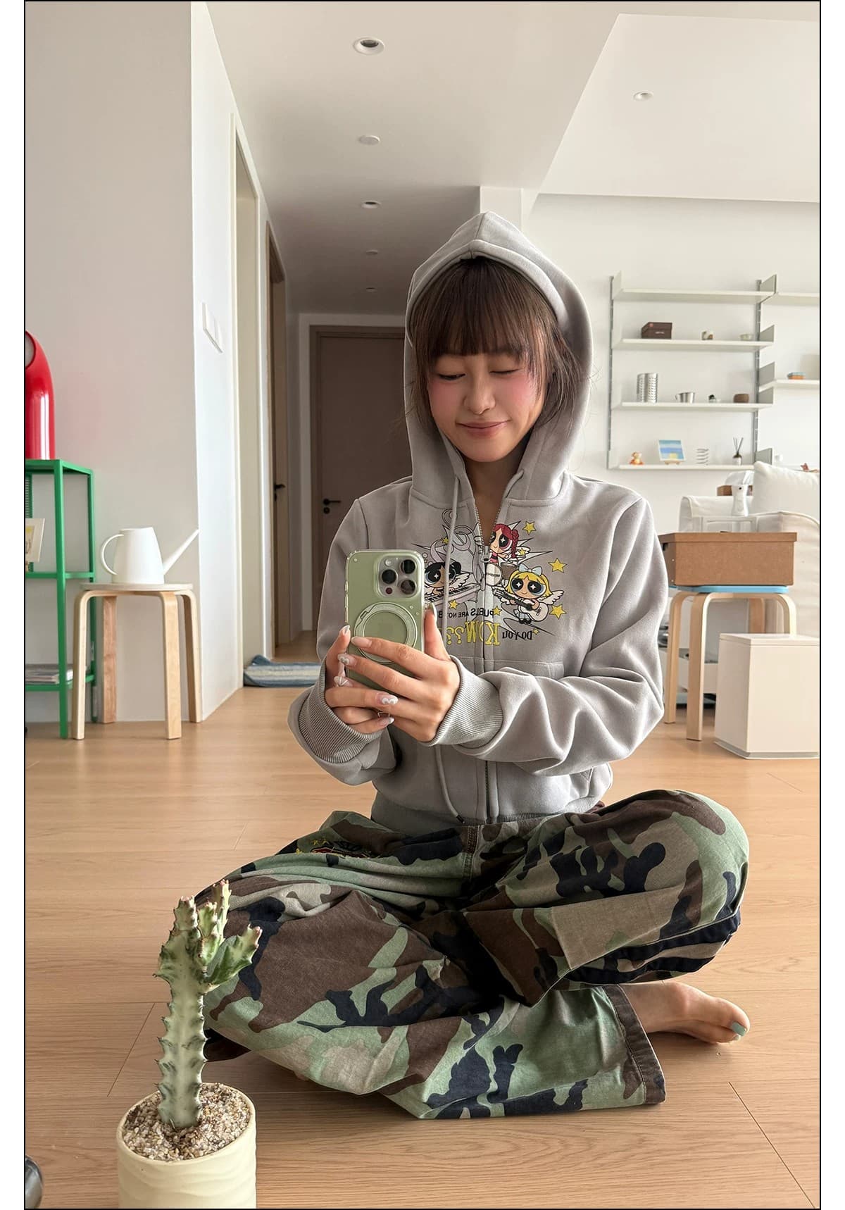 아메리칸 밴딩 더블 허리 머리 디자인 센스 휘장 자수 카모플라주 워크웨어 팬츠 남녀 디자인 센스 캐주얼 스트레이트 긴 바지 상세 이미지 11