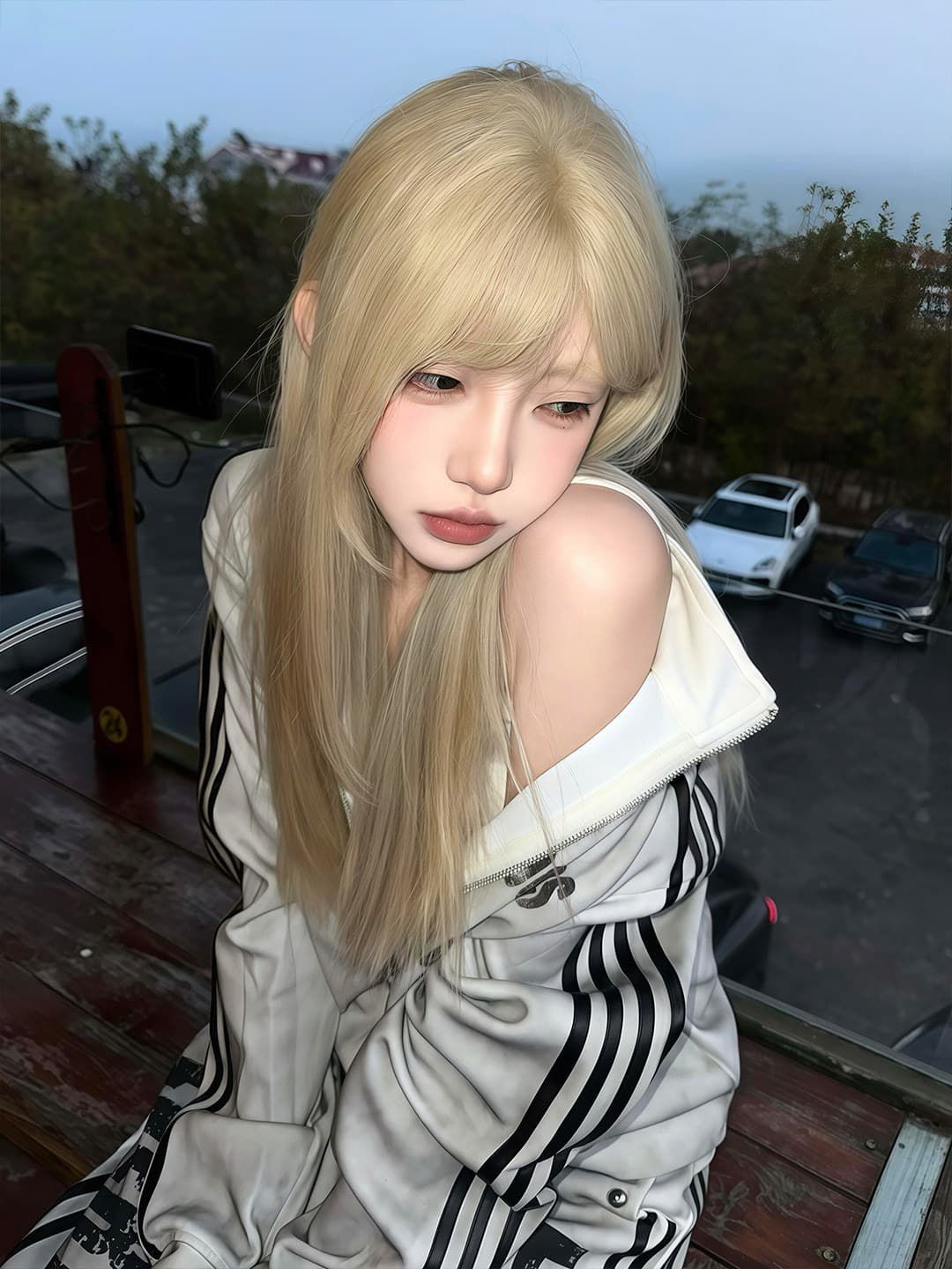 아메리칸 이문화 더블 허리 머리 웨이 바지 캐주얼 바지 남자 봄 마 오래된 스프레이 더러운 스트레이트 와이드 바지 디자인 센스 트렌디 상세 이미지 5