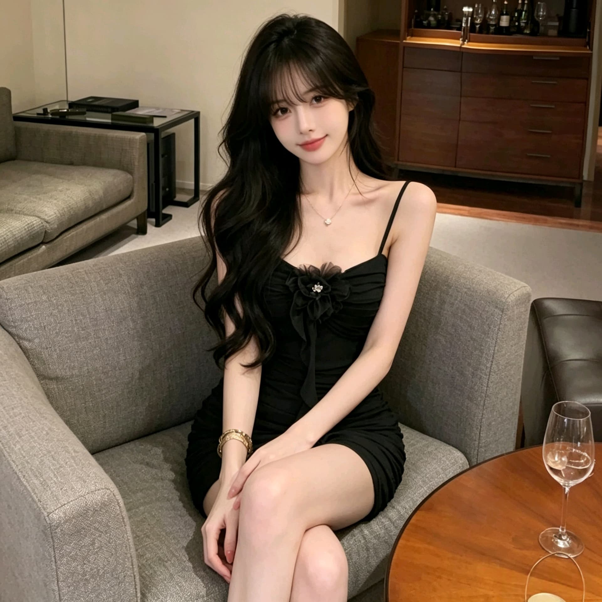 실사 2026 새로운 순수한 욕망 섹시함 낮은 가슴 망사 쇼트 스타일 타이트 스커트 타이트 드레스 상세 이미지 5