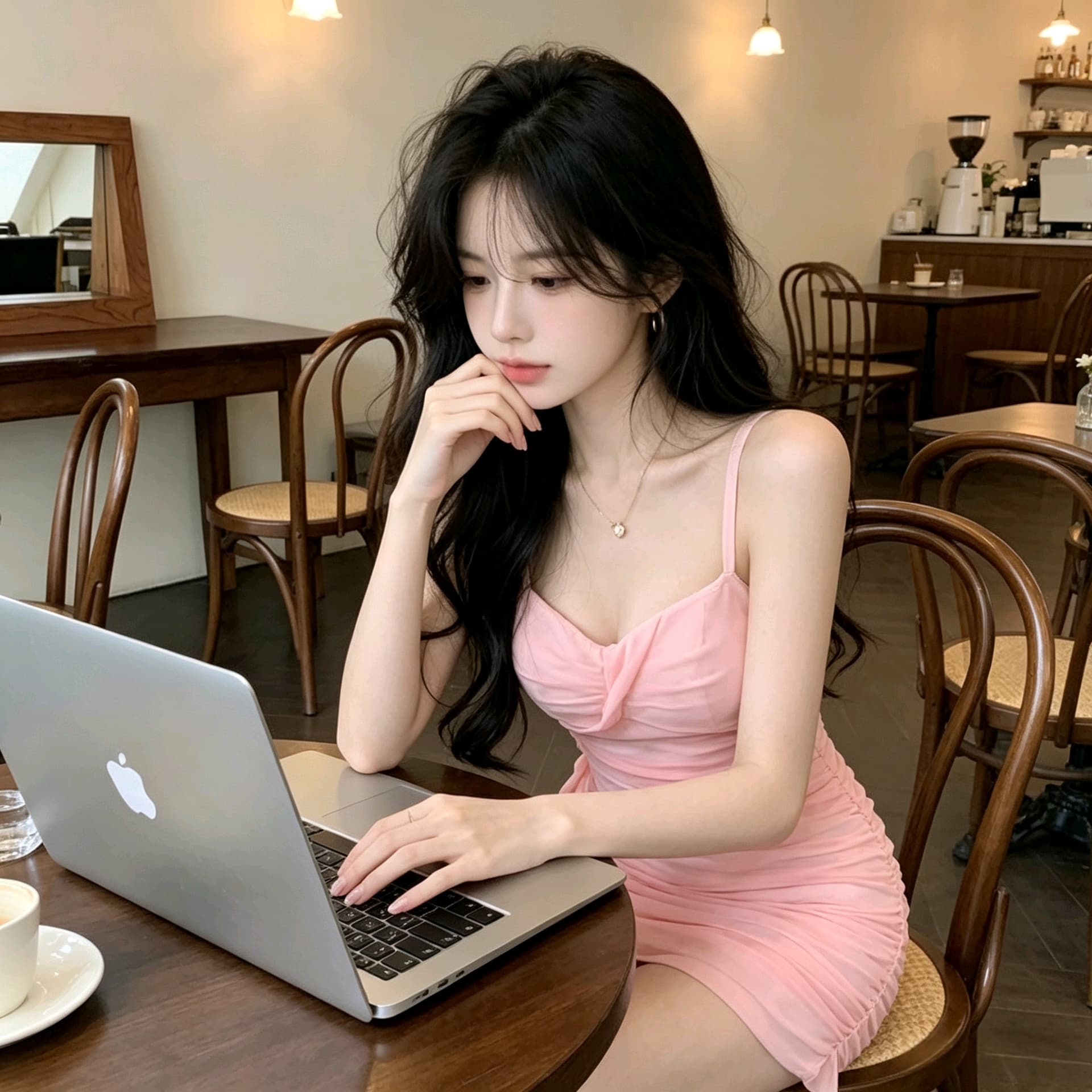 실사 2026 새로운 순수한 욕망 섹시함 낮은 가슴 V넥 쇼트 스타일 망사 슬립 드레스 상세 이미지 9
