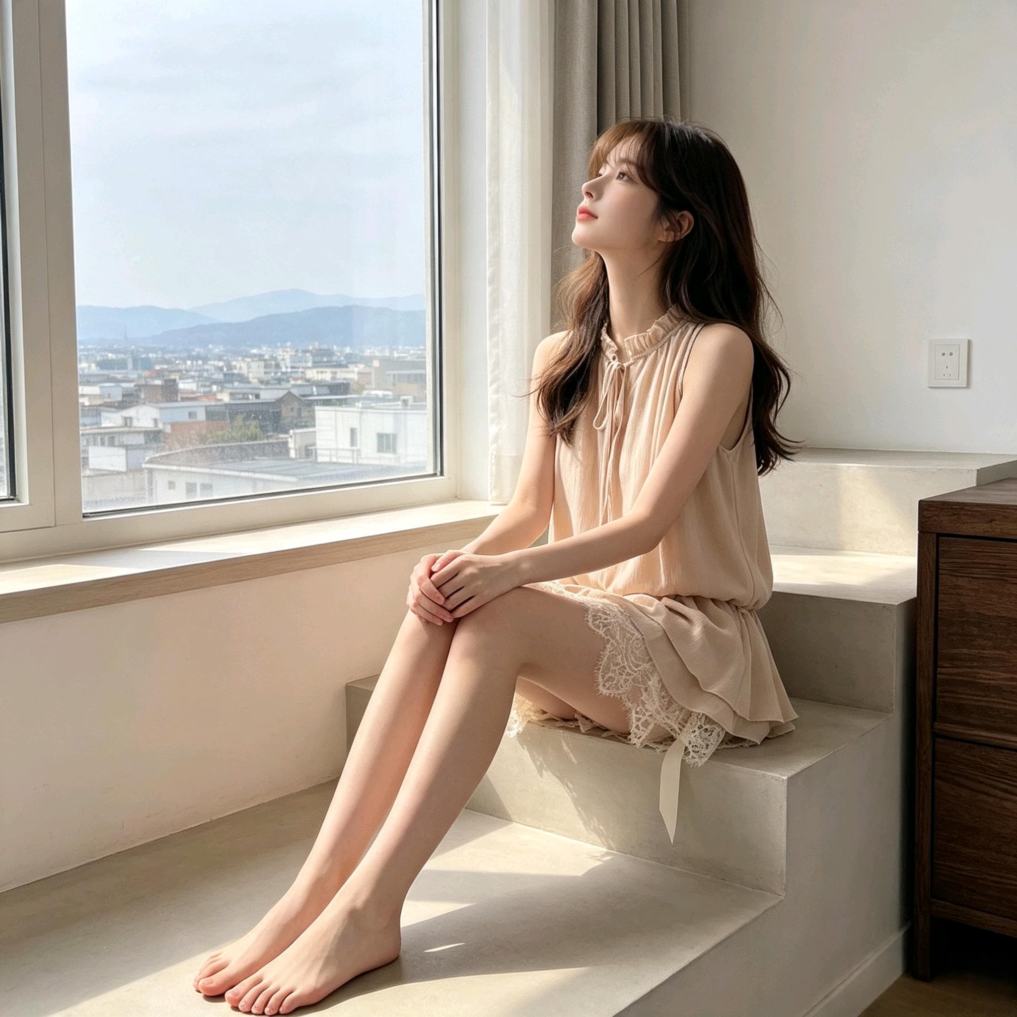 실사 민소매 레이스 조각 쉬폰 여성 셔츠 2026 여름 새로운 한 부서 달콤함 몸매 가꾸기 허리 수축 맨위 상세 이미지 4