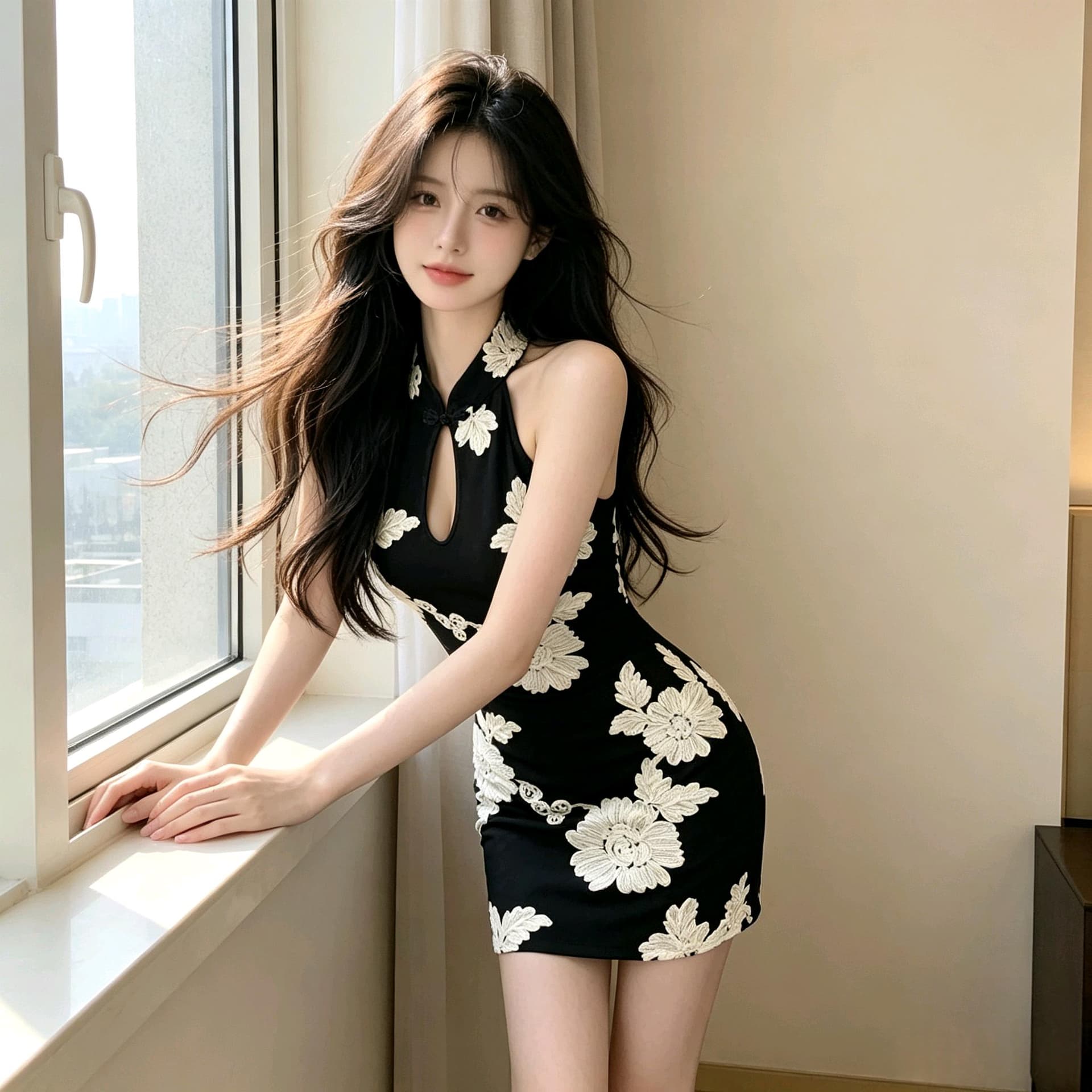 실사 새로운 중식 행침 목 자수 타이트 스커트 단추 발굴하다 칼라 핫걸 몸매 가꾸기 미니 스커트 둘 색상 입력 상세 이미지 6