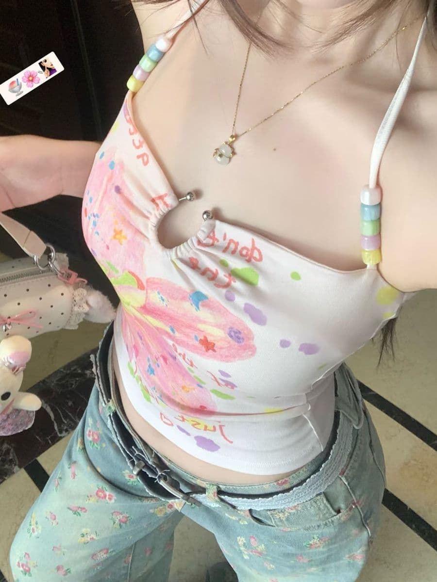 아메리칸 레트로 워싱 꽃무늬 전체 인쇄 청바지 여성 여름 디자인 센스 하이웨이스트 루즈핏 슬림해 보이는 스트레이트 와이드 레그 팬츠 상세 이미지 6