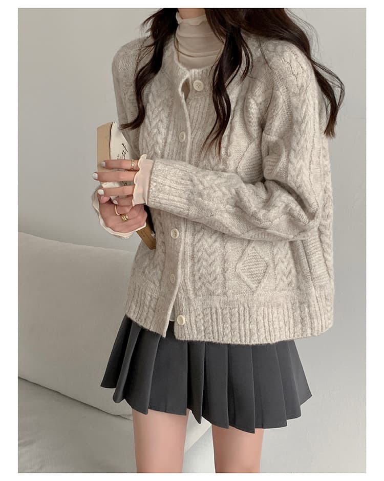 한 부서 꽈배기 봄 가을 우유 부서 부드러운 찹쌀 녹색 스웨터 코트 오픈 가디건 여성 루즈핏 느긋한 바람 니트 맨위 외출용 이미지 2