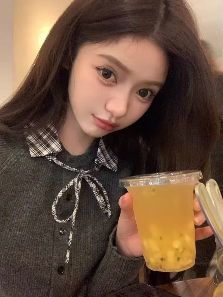 작은 샤넬 스타일 세련된 배색 셔츠 칼라 니트 오픈 가디건 여성 2026 가을 겨울 새로운 몸매 가꾸기 핫걸 인사이드 가져 가라. 기본 셔츠 상세 이미지 11