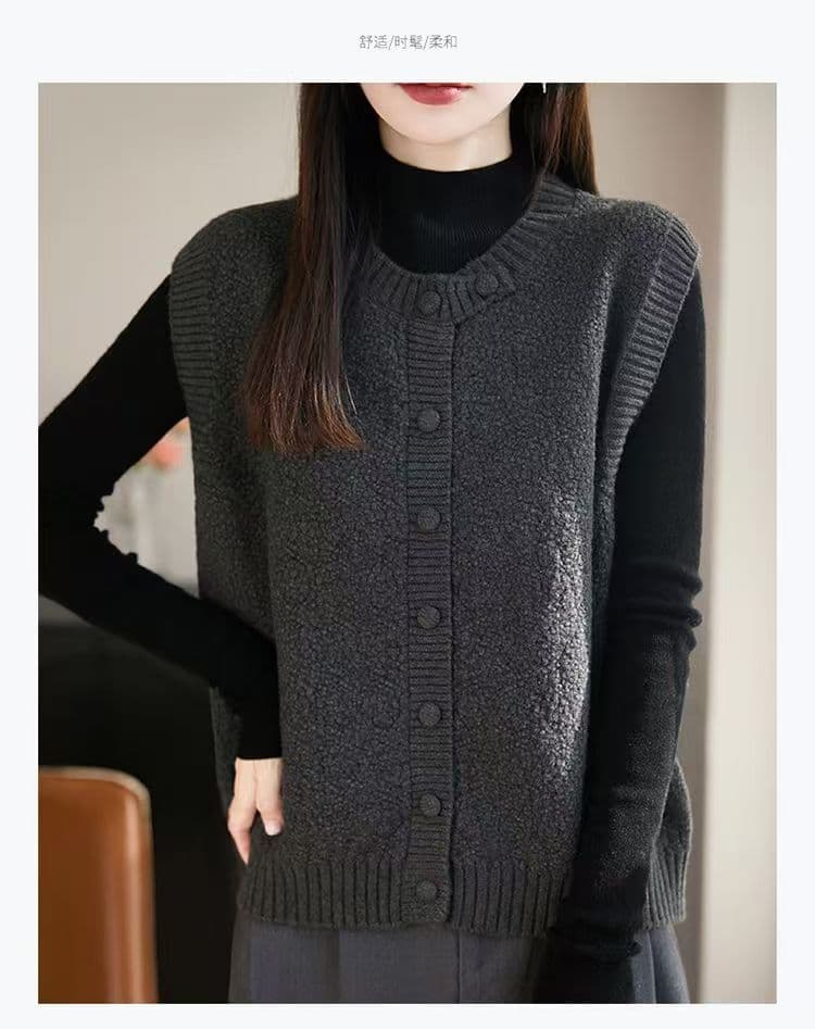 고급 상 니트 오픈 가디건 여성 뜨개질 어깨 베스트 단추 여성 코트 외국 가스 여성 의류 맨위 가을 겨울 스웨터 상세 이미지 19