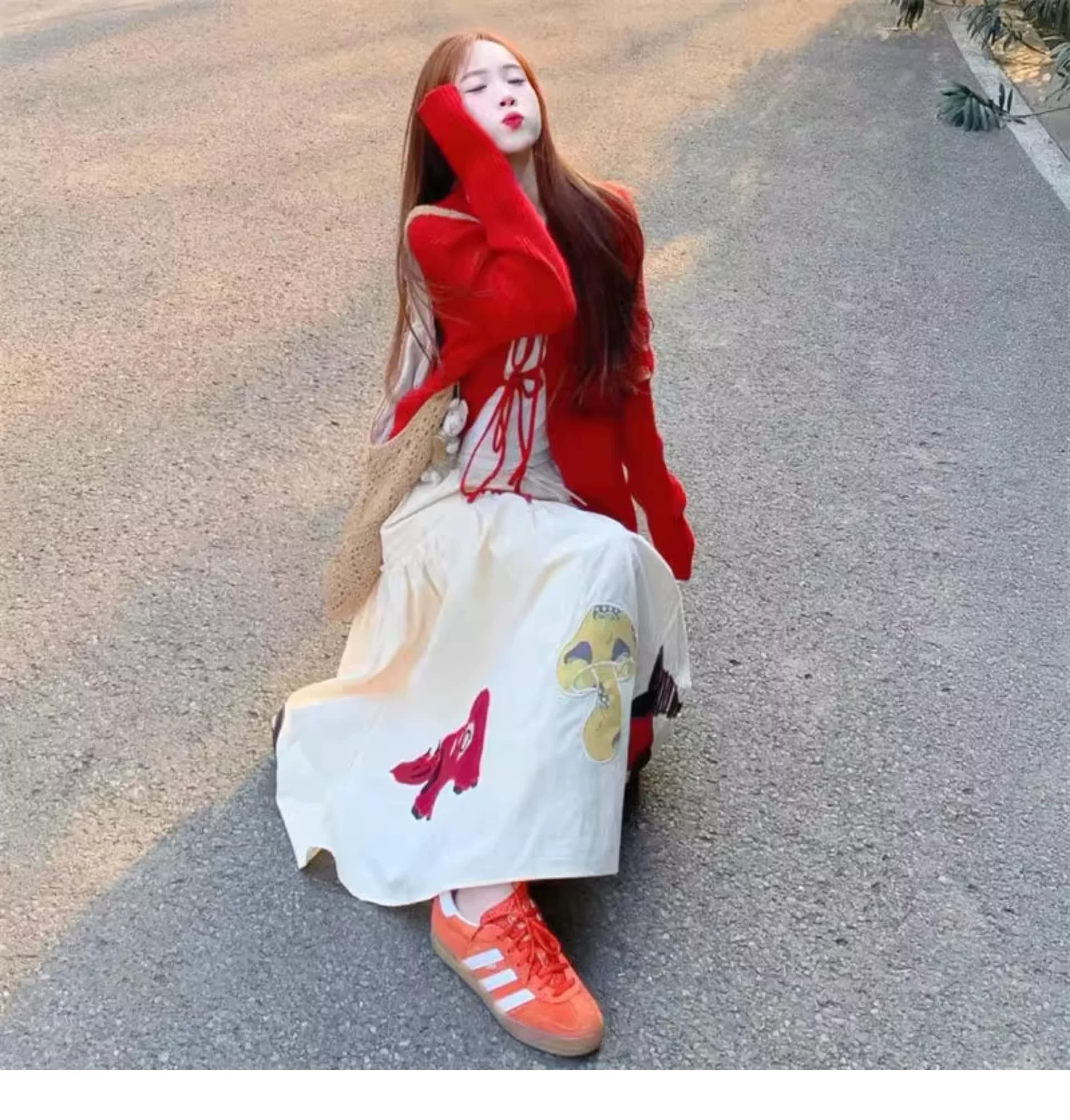 한 부서 부드러운 달콤함 착용 가져 가라. 작은 키 빨간색 오픈 가디건 숄 스웨터 여자 학생 이른 가을 외부 가져 가라. 스트랩 맨위 상세 이미지 8