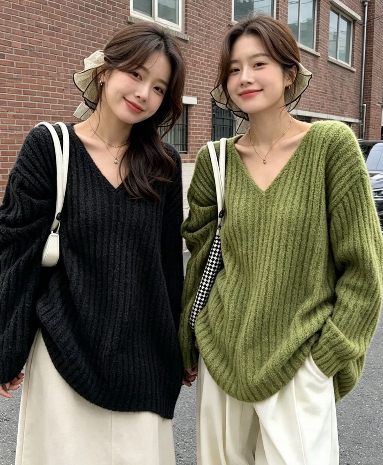 한 부서 기초 다용도 단색 V넥 루즈핏 느긋한 느슨함 바람 바다 니트 스웨터 맨위 구덩이 기사 양 낙타 털 스웨터 이미지 4