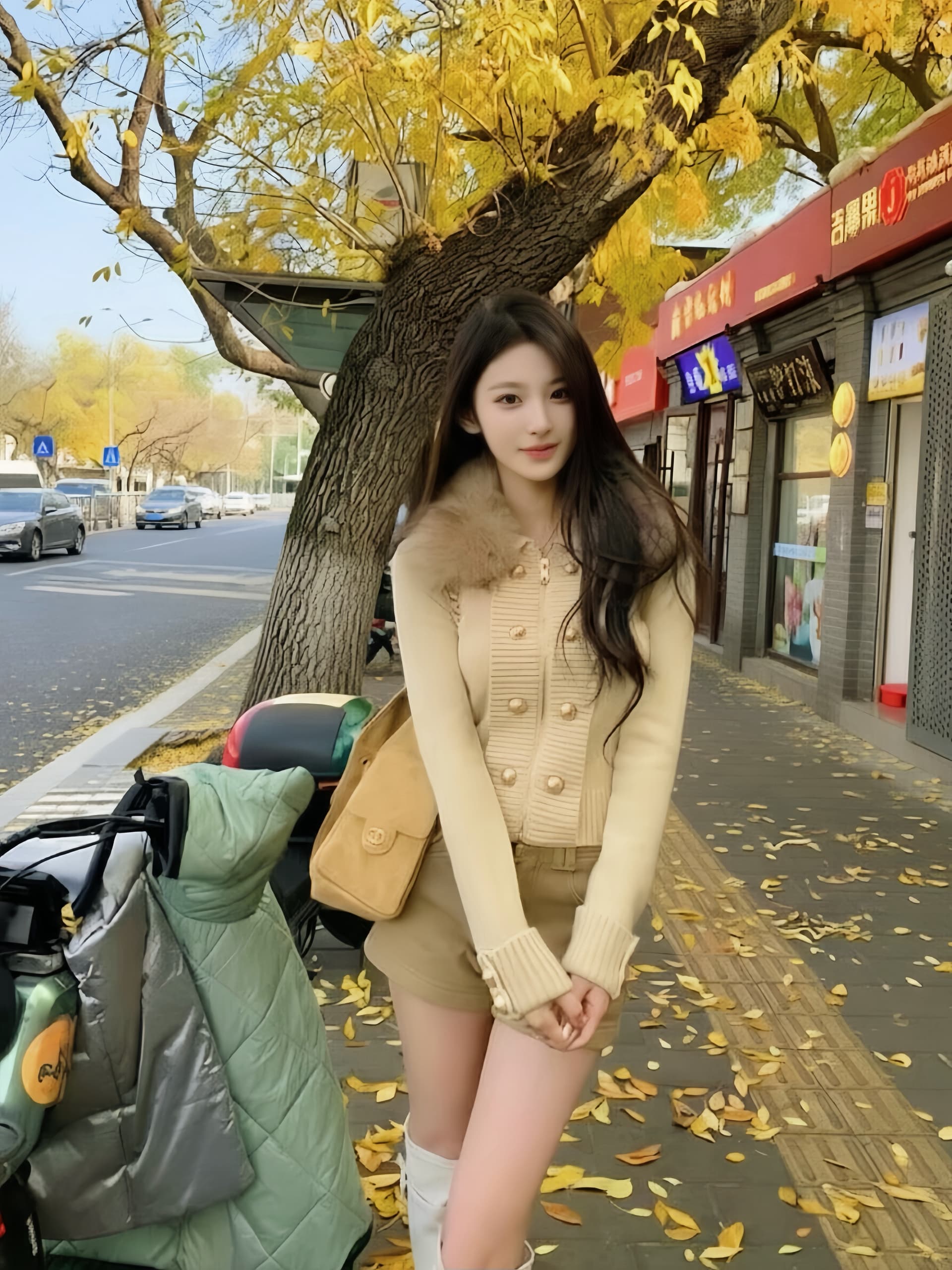 한 부서 레트로 배색 스트라이프 후드 지퍼 맨위 오픈 가디건 여성 가을 새로운 부드러운 찹쌀 다용도 느긋한 니트 스웨터 상세 이미지 1
