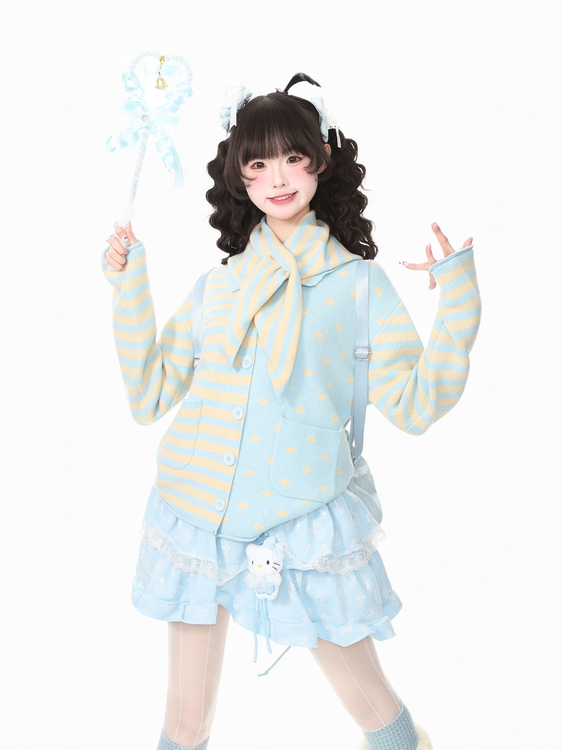 외국 가스 달콤함 배색 스트라이프 느긋한 바람 스웨터 2026 가을 겨울철 루즈핏 한 센스 품격 다용도 맨위 재킷 이미지 2