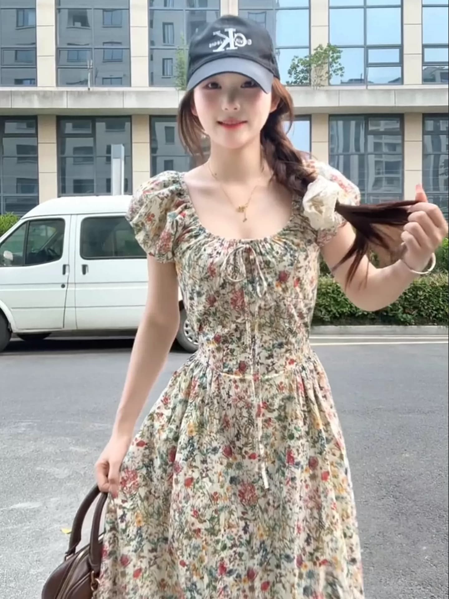 초여름 자이언트 잘 생긴 아름다운 아니요 명중 섹션 꽃무늬 여성 드레스 2026 새로운 여름 품격 슬림해 보이는 프랑스식 롱 스커트 상세 이미지 2