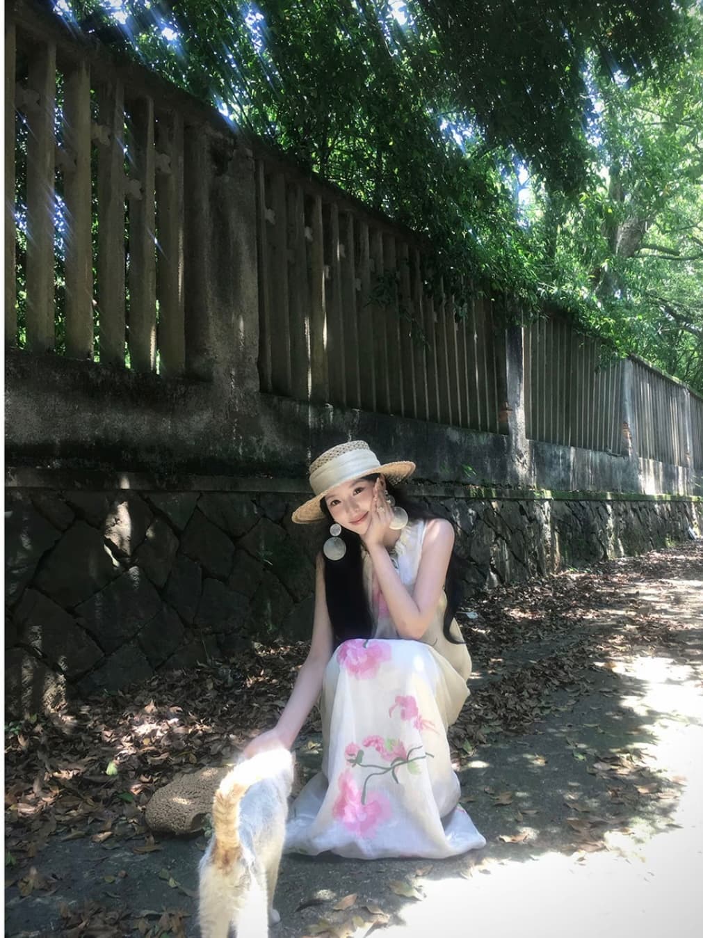 icelolly 새로운 중식 휴가 바람 라미 꽃무늬 조끼 여성 드레스 여름 고유 한 아름다운 국풍 길다 치마 이미지 5