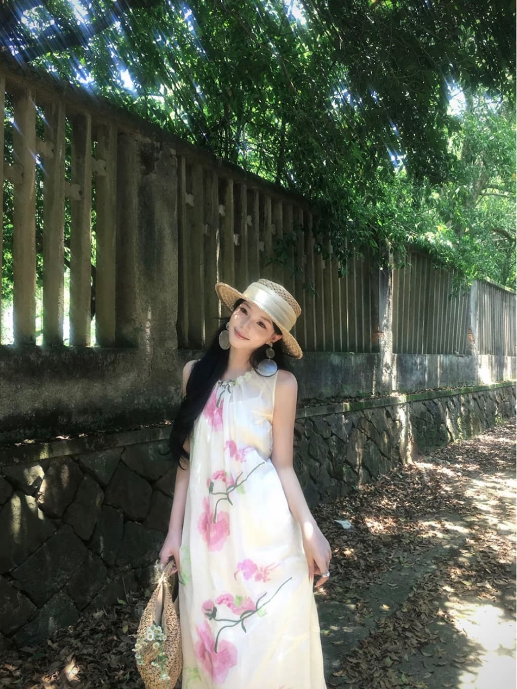 icelolly 새로운 중식 휴가 바람 라미 꽃무늬 조끼 여성 드레스 여름 고유 한 아름다운 국풍 길다 치마 상세 이미지 3