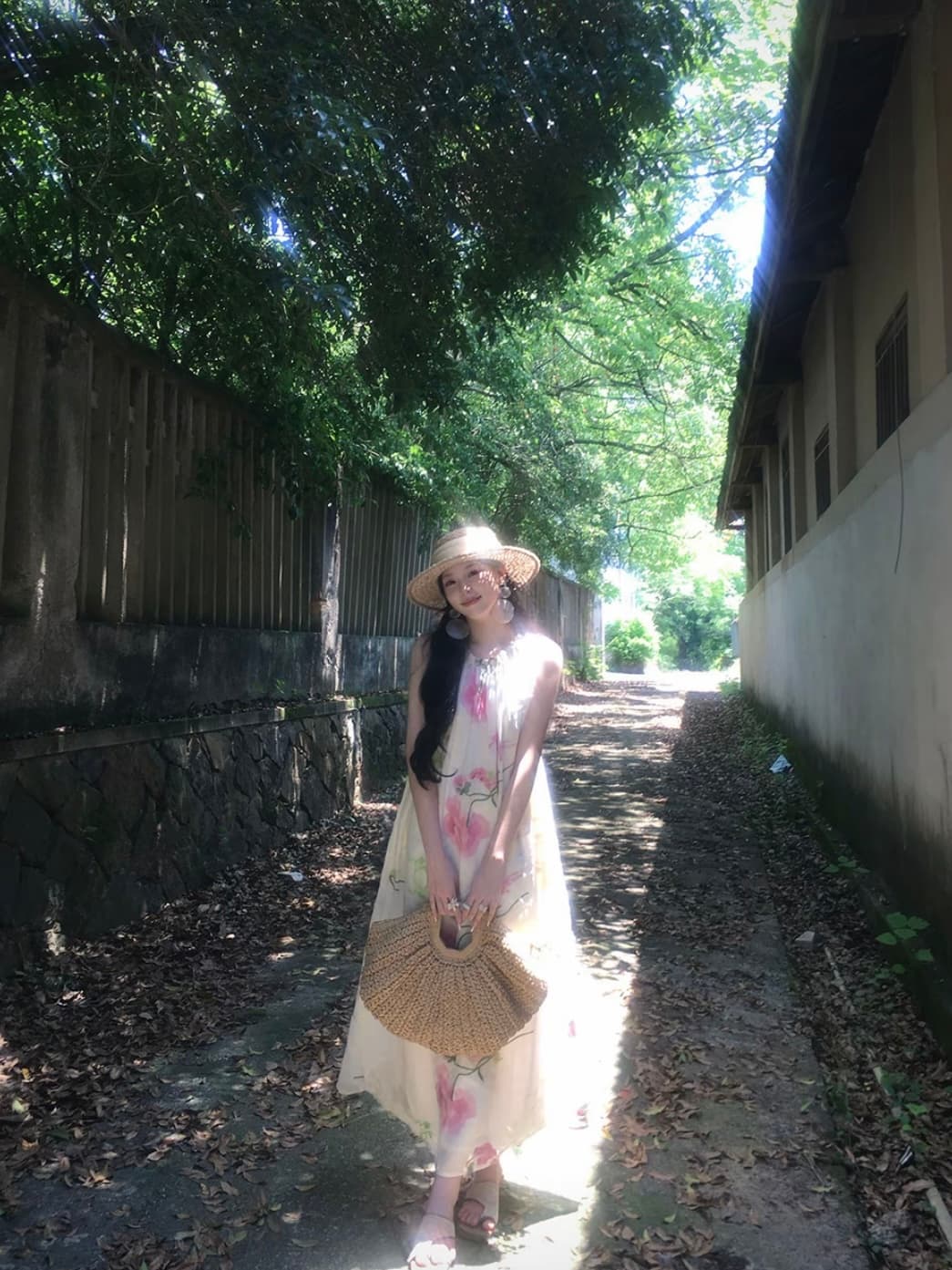 icelolly 새로운 중식 휴가 바람 라미 꽃무늬 조끼 여성 드레스 여름 고유 한 아름다운 국풍 길다 치마 상세 이미지 5
