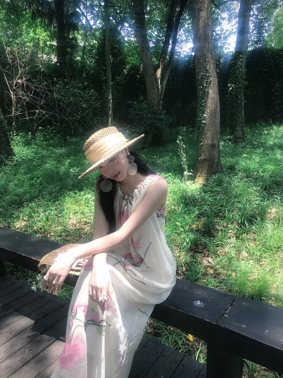 icelolly 새로운 중식 휴가 바람 라미 꽃무늬 조끼 여성 드레스 여름 고유 한 아름다운 국풍 길다 치마 상세 이미지 6