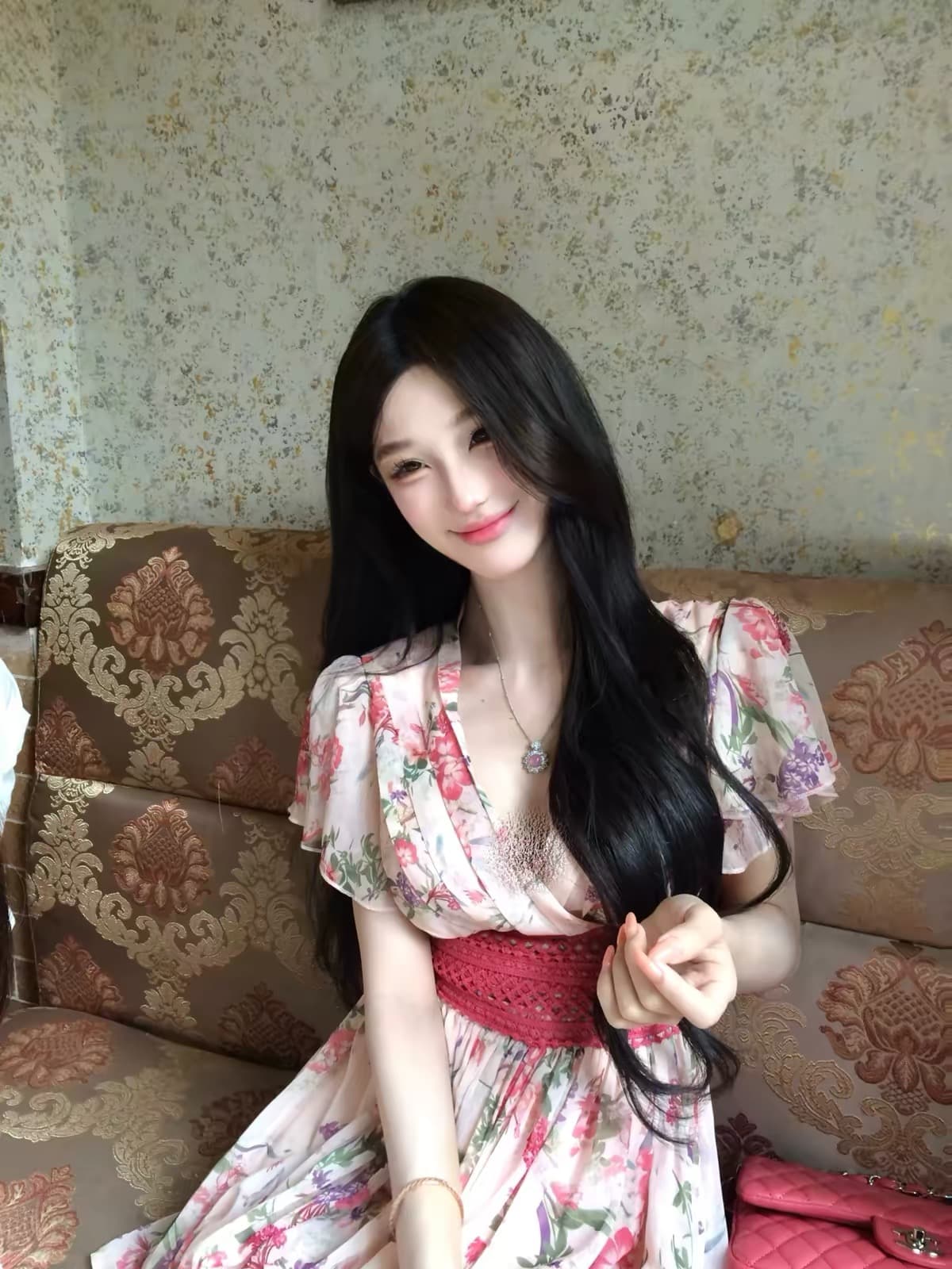 ww 맞춤 초기 만남 하트 비트 일본식 V넥 쉬폰 드레스 여름 고대 조기 섹시함 순수한 욕망 아름다운 미니 스커트 상세 이미지 3