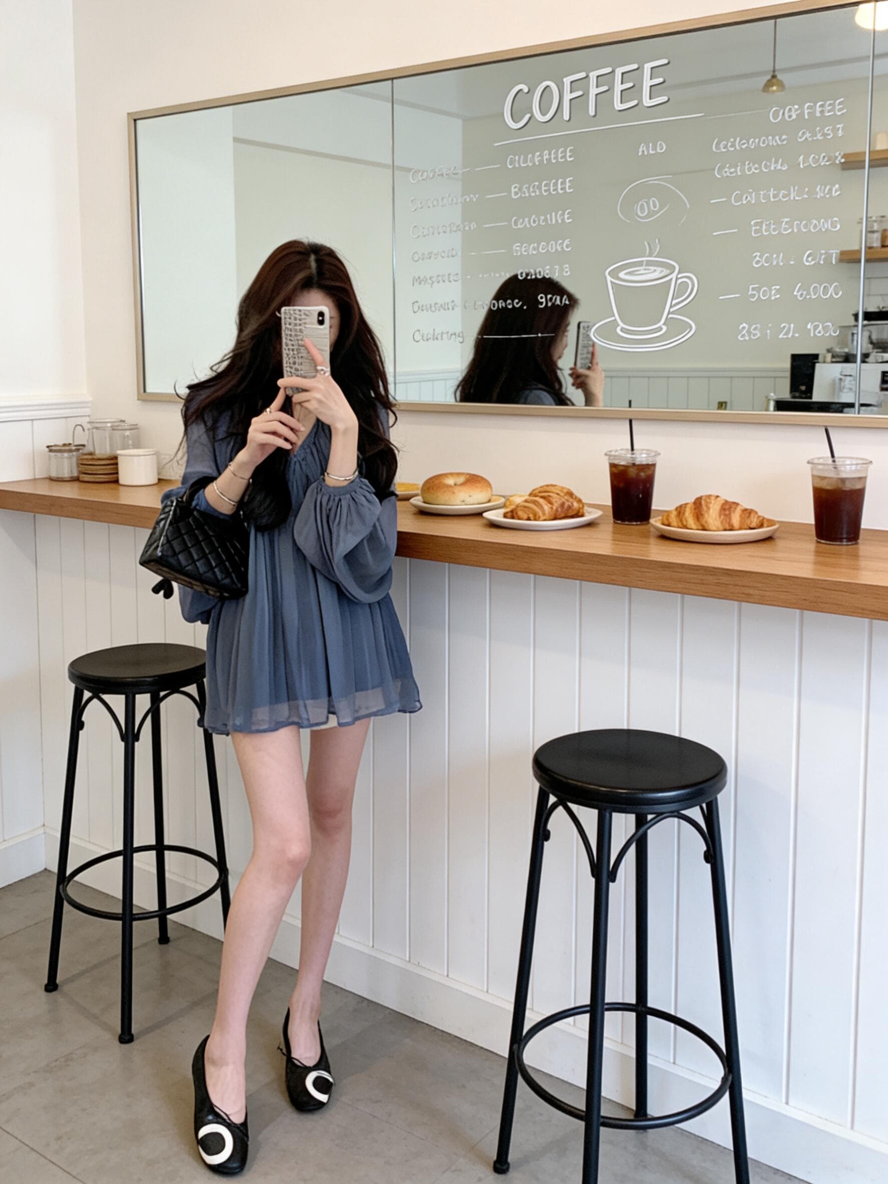 2026 새로운 프랑스식 부드러운 바람 V넥 백리스 배트윙 소매 여성 셔츠 봄 여름 느긋한 루즈핏 배트윙 소매 맨위 상세 이미지 2
