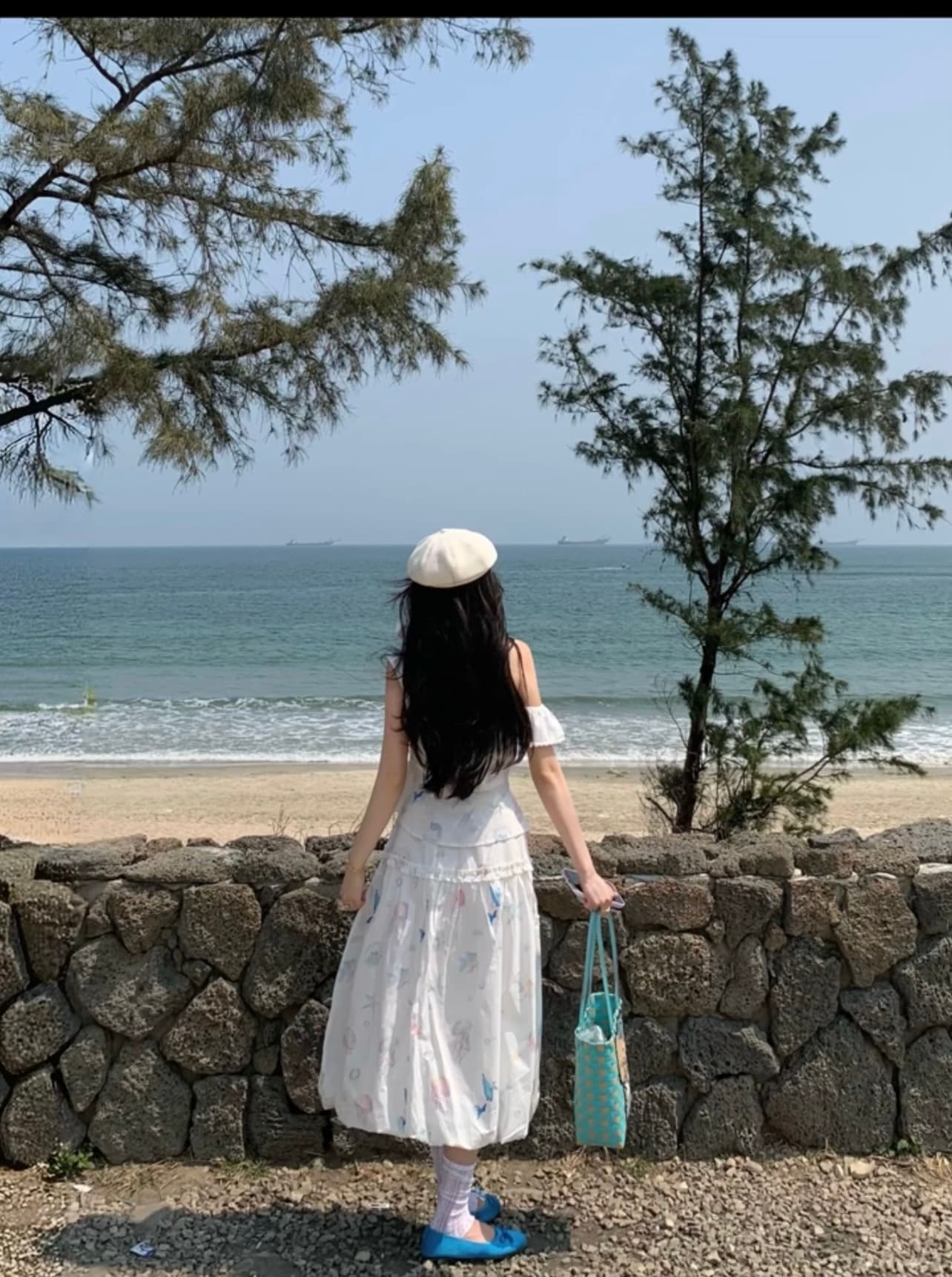 한 부서 달콤한 스타일 착용 가져 가라. 세트 여성 봄 여름 연령 감소 프린트 비스듬한 어깨 의류 꽃밭 반신 스커트 투피스 세트 치마 이미지 2