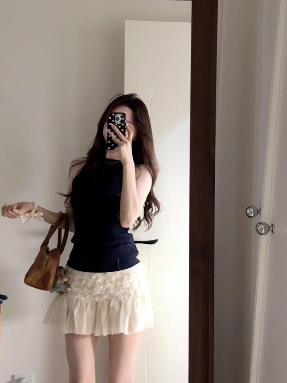 디자인 센스 작은 대중 빛 요리 한 바람 세트 치마 여성 의류 고유 한 슈퍼 잘 생긴 반신 미니 스커트 로얄 자매 팬 2026 새로운 상세 이미지 4