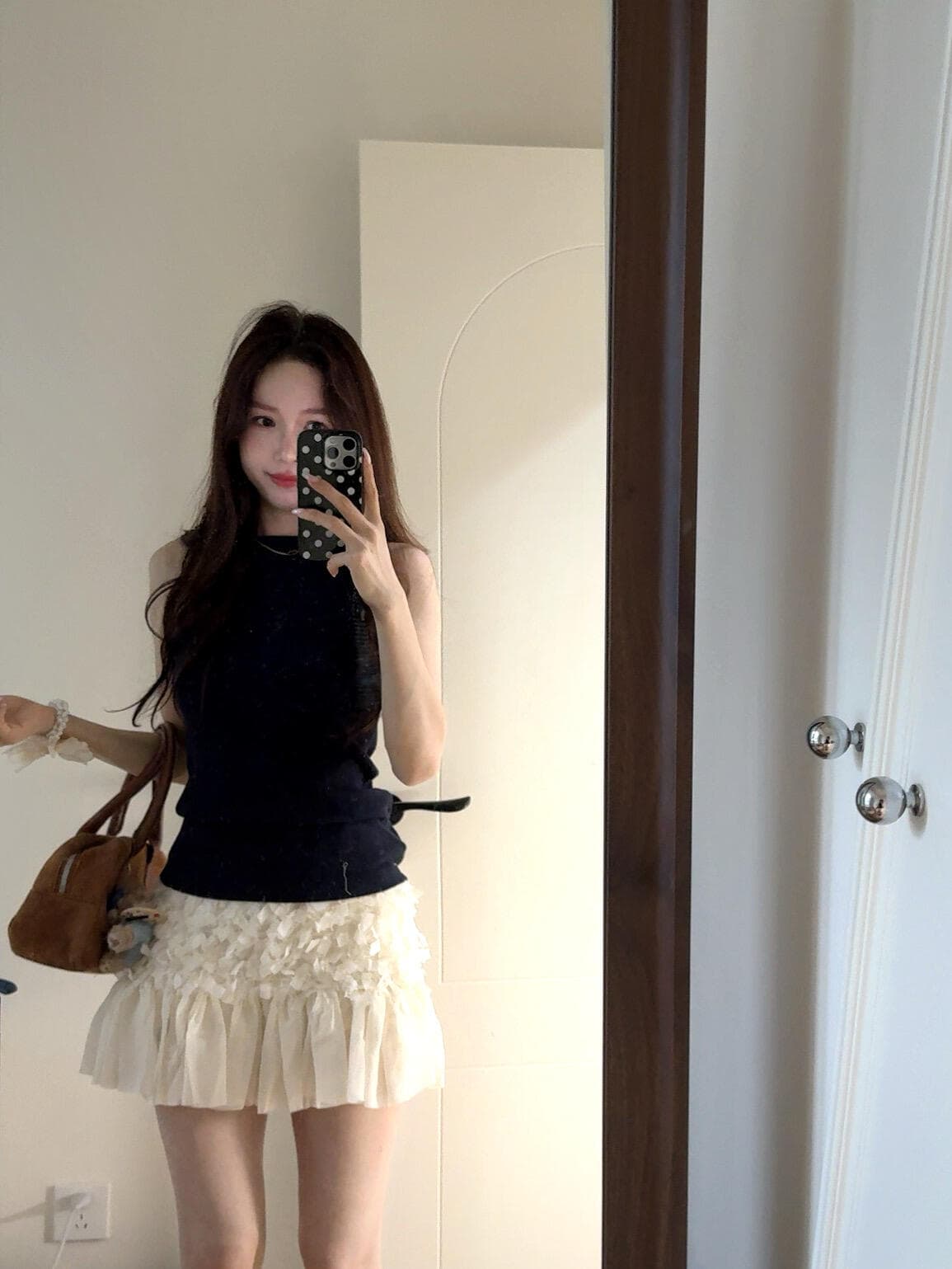 디자인 센스 작은 대중 빛 요리 한 바람 세트 치마 여성 의류 고유 한 슈퍼 잘 생긴 반신 미니 스커트 로얄 자매 팬 2026 새로운 상세 이미지 5