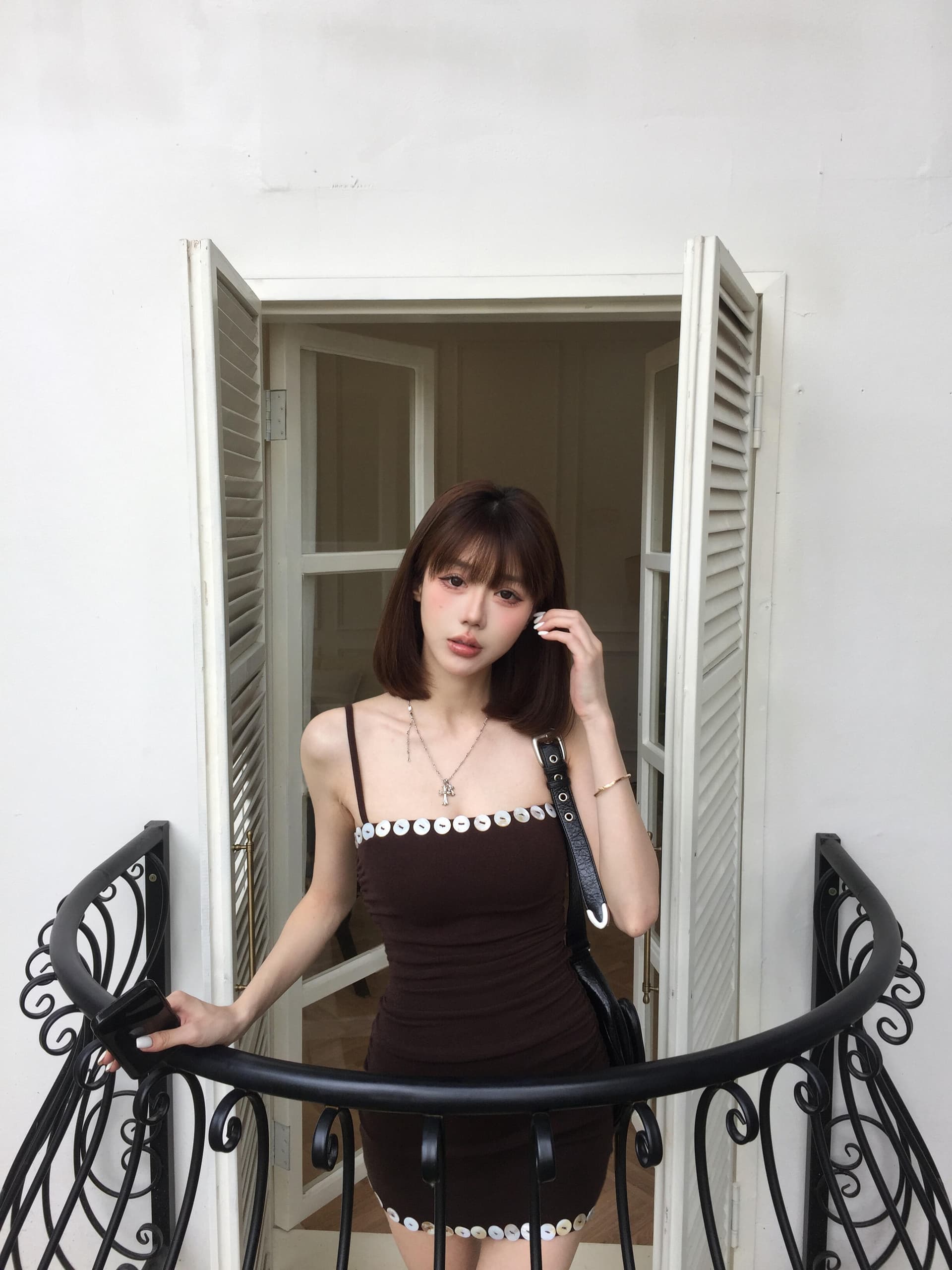 커피 색상 섹시함 핫걸 슬립 여성 드레스 여름 디자인 센스 작은 대중 허리 수축 몸매 가꾸기 고급 센스 타이트 스커트 미니 스커트 상세 이미지 4