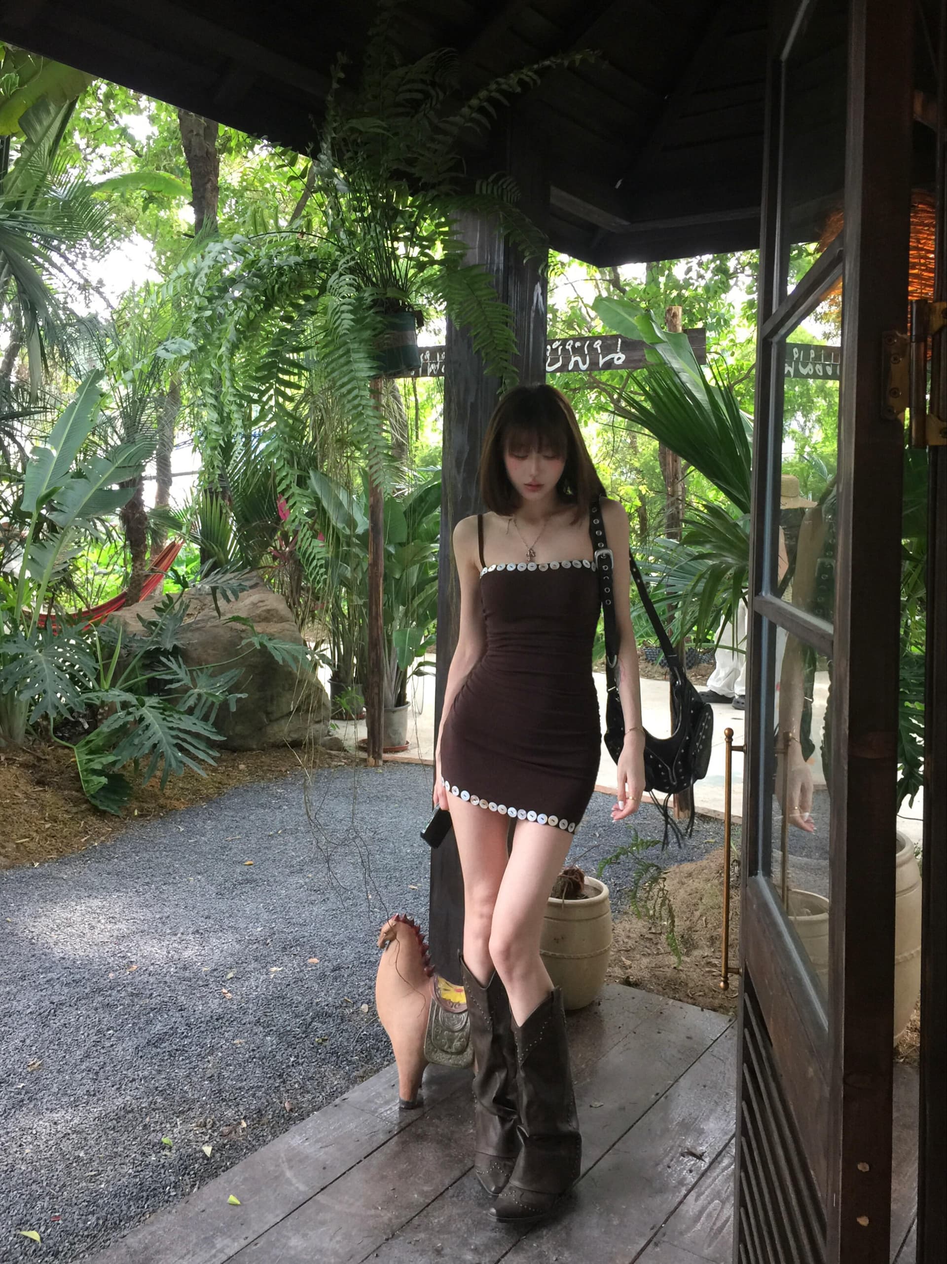 커피 색상 섹시함 핫걸 슬립 여성 드레스 여름 디자인 센스 작은 대중 허리 수축 몸매 가꾸기 고급 센스 타이트 스커트 미니 스커트 상세 이미지 10