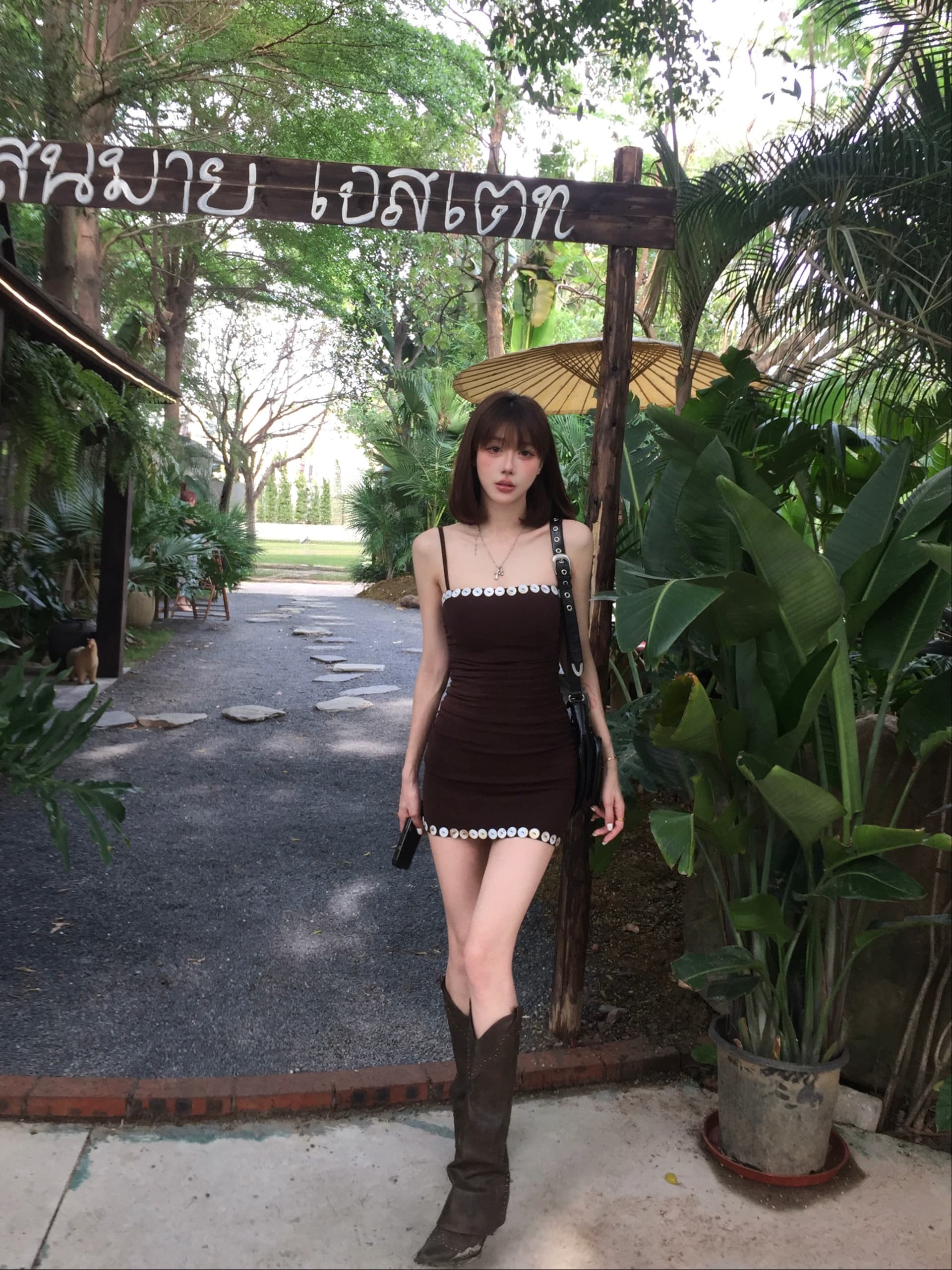 커피 색상 섹시함 핫걸 슬립 여성 드레스 여름 디자인 센스 작은 대중 허리 수축 몸매 가꾸기 고급 센스 타이트 스커트 미니 스커트 상세 이미지 12