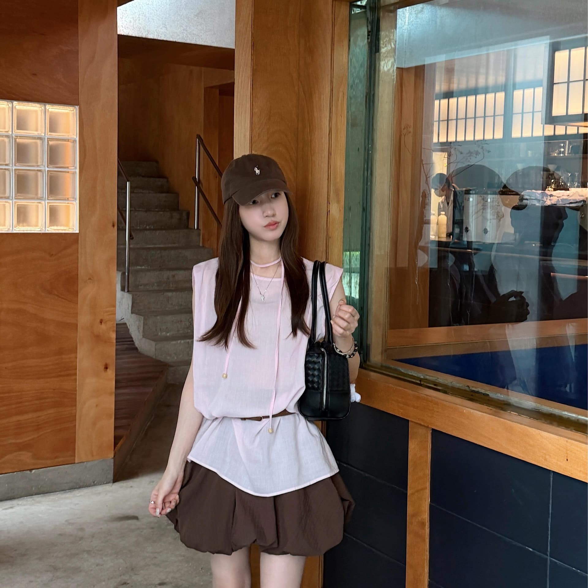 한 부서 그레이트 통해보기 가져 가라. 전체 집합 2026 새로운 핑크색 셔츠 맨위 여성 여름 꽃밭 치마 투피스 슈트 이미지 5