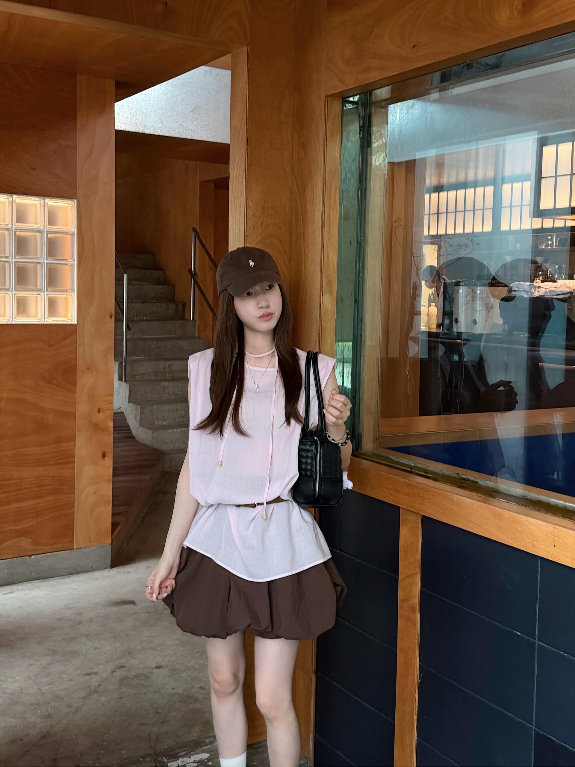 한 부서 그레이트 통해보기 가져 가라. 전체 집합 2026 새로운 핑크색 셔츠 맨위 여성 여름 꽃밭 치마 투피스 슈트 상세 이미지 4