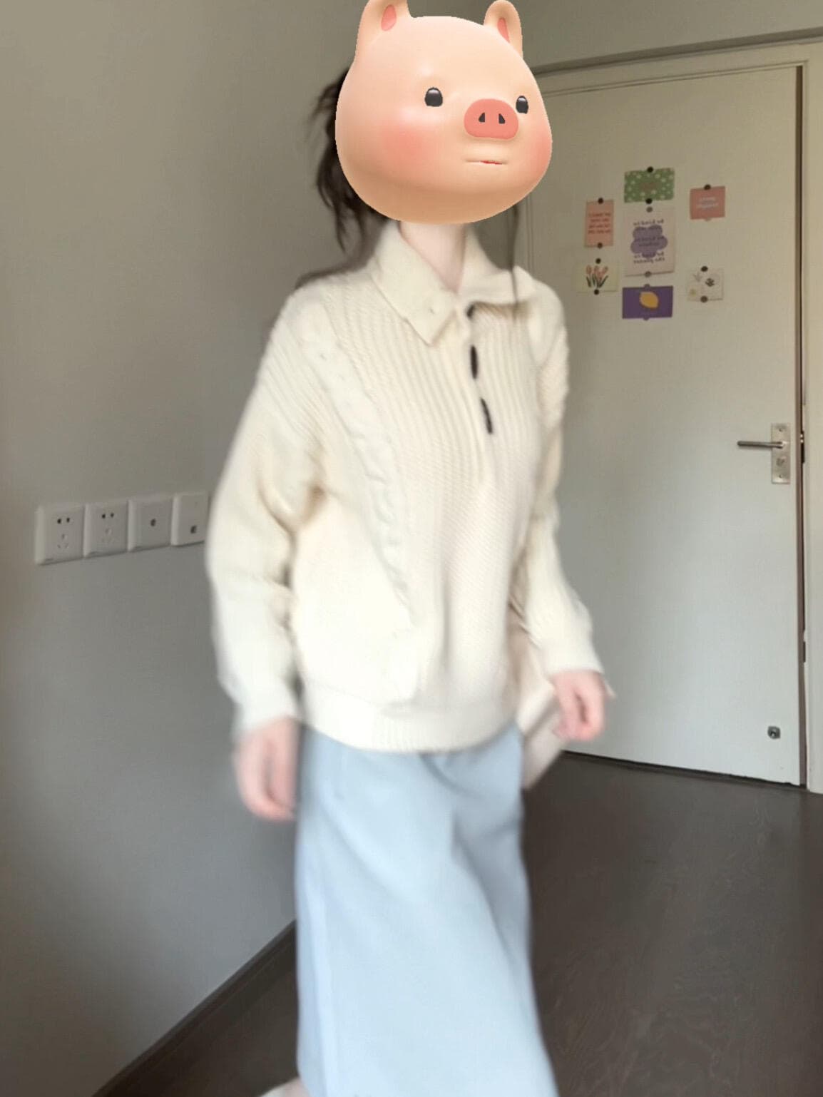 부드러운 바람 부드러운 찹쌀 꽈배기 니트 스웨터 2026 가을 한 부서 chic Chic 루즈핏 느긋한 바람 소뿔 버클 스웨터 상세 이미지 5