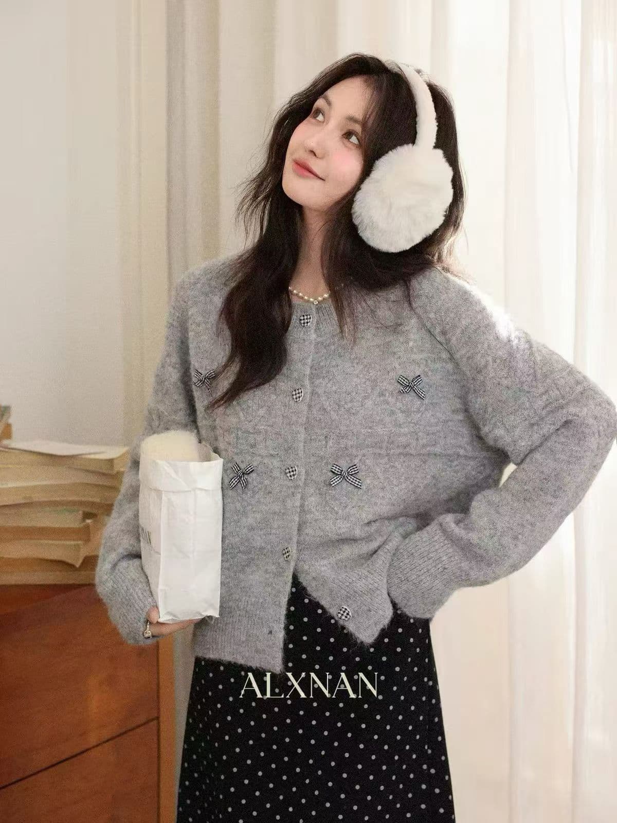 회색 긴팔 스웨터 가을 겨울철 작은 대중 디자인 센스 패션 오픈 가디건 맨위 여성 상세 이미지 7