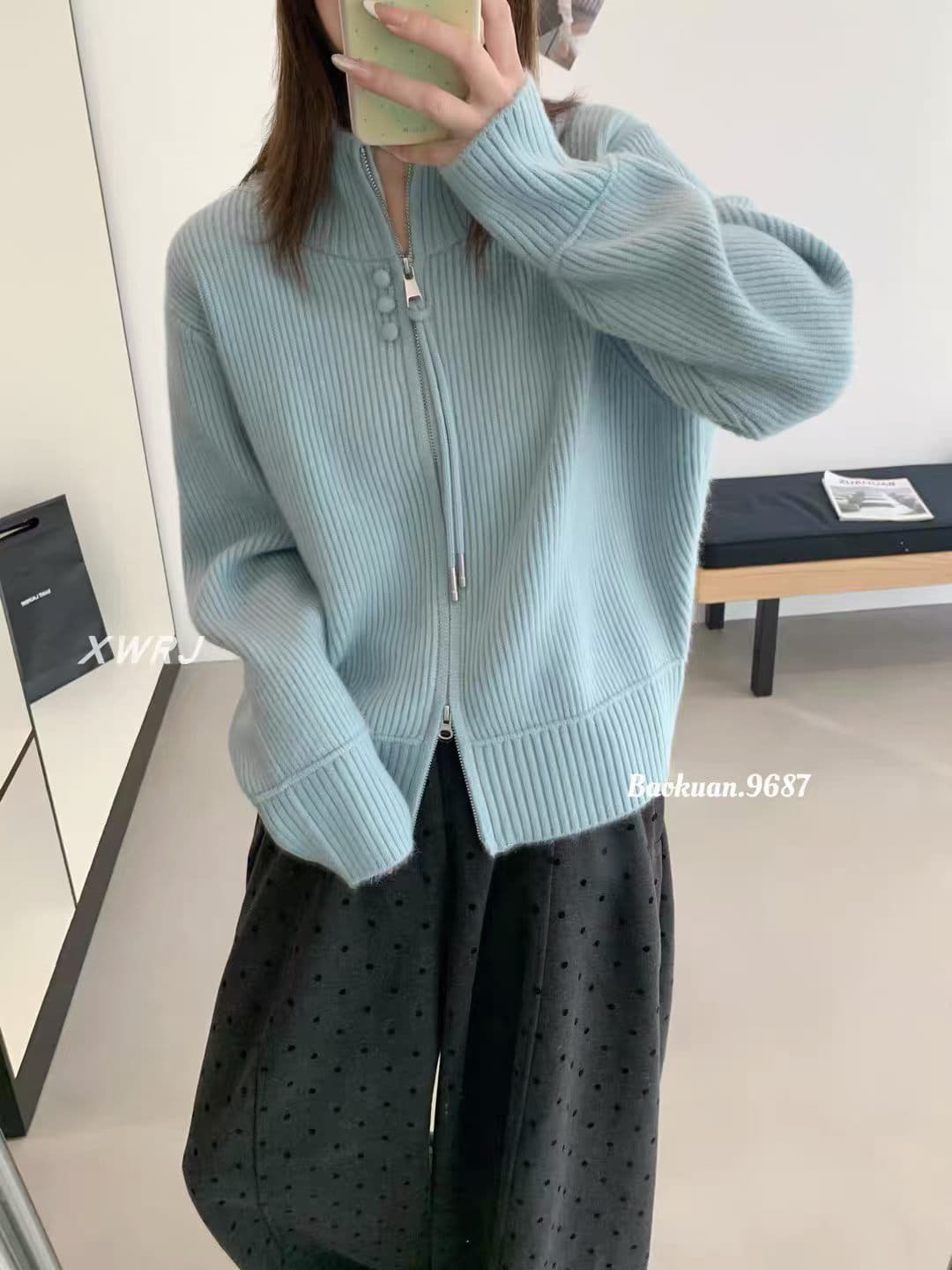 가을 겨울 새로운 여성 한국 스타일 루즈핏 패션 외국 가스 터틀넥 오픈 가디건 다용도 캐주얼 보온 스웨터 스웨터 코트 트렌디