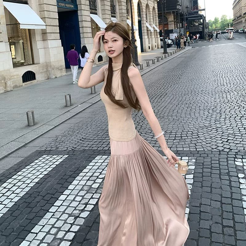 madofit Madou amants 사쿠라 섬 사랑 플리츠 펄럭 이는 치마 상세 이미지 8