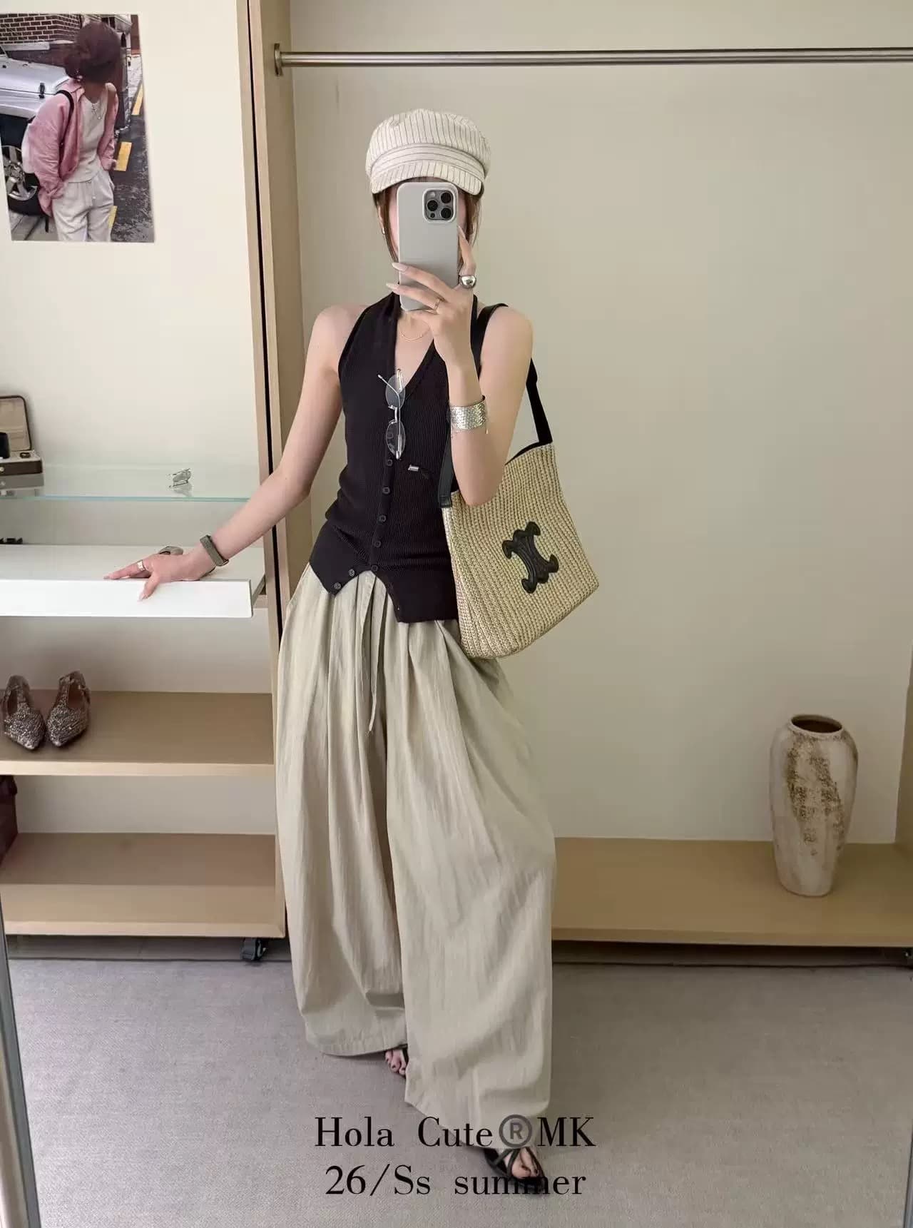 다우 시시 토끼 산계 루즈핏 와이드 레깅스 바지 2026 새로운 느슨함 센스 느긋한 바람 바닥 청소 바지 캐주얼 롱 바지 상세 이미지 13
