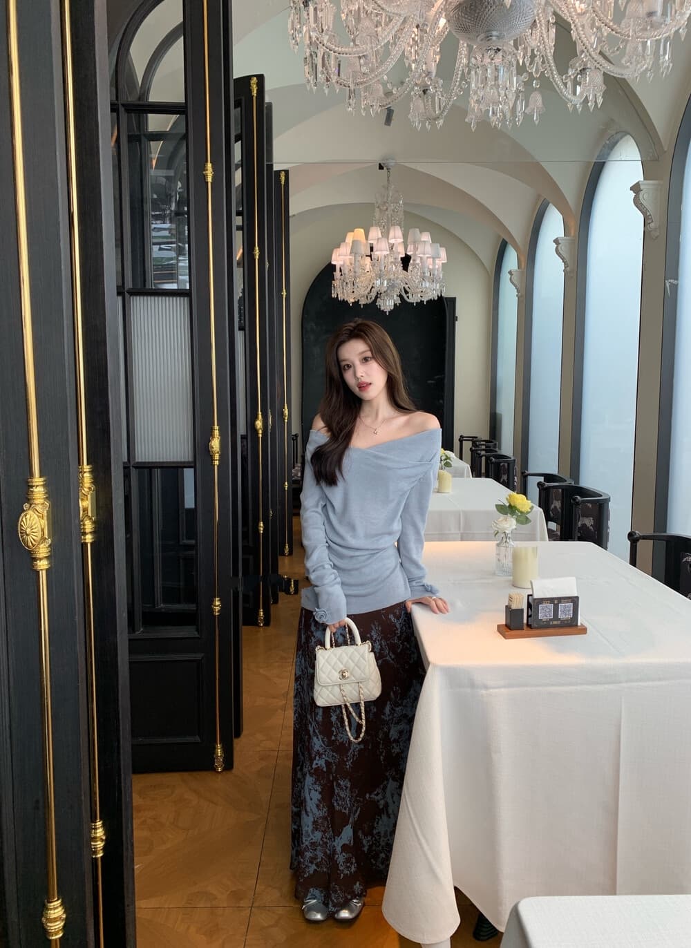 레트로 우아함 수묵화 프린트 쉬폰 반신 스커트 여성 여름 도루 센스 하이웨이스트 슬림해 보이는 한 마디 인어 꼬리 타이트 스커트 중간 스커트 상세 이미지 11
