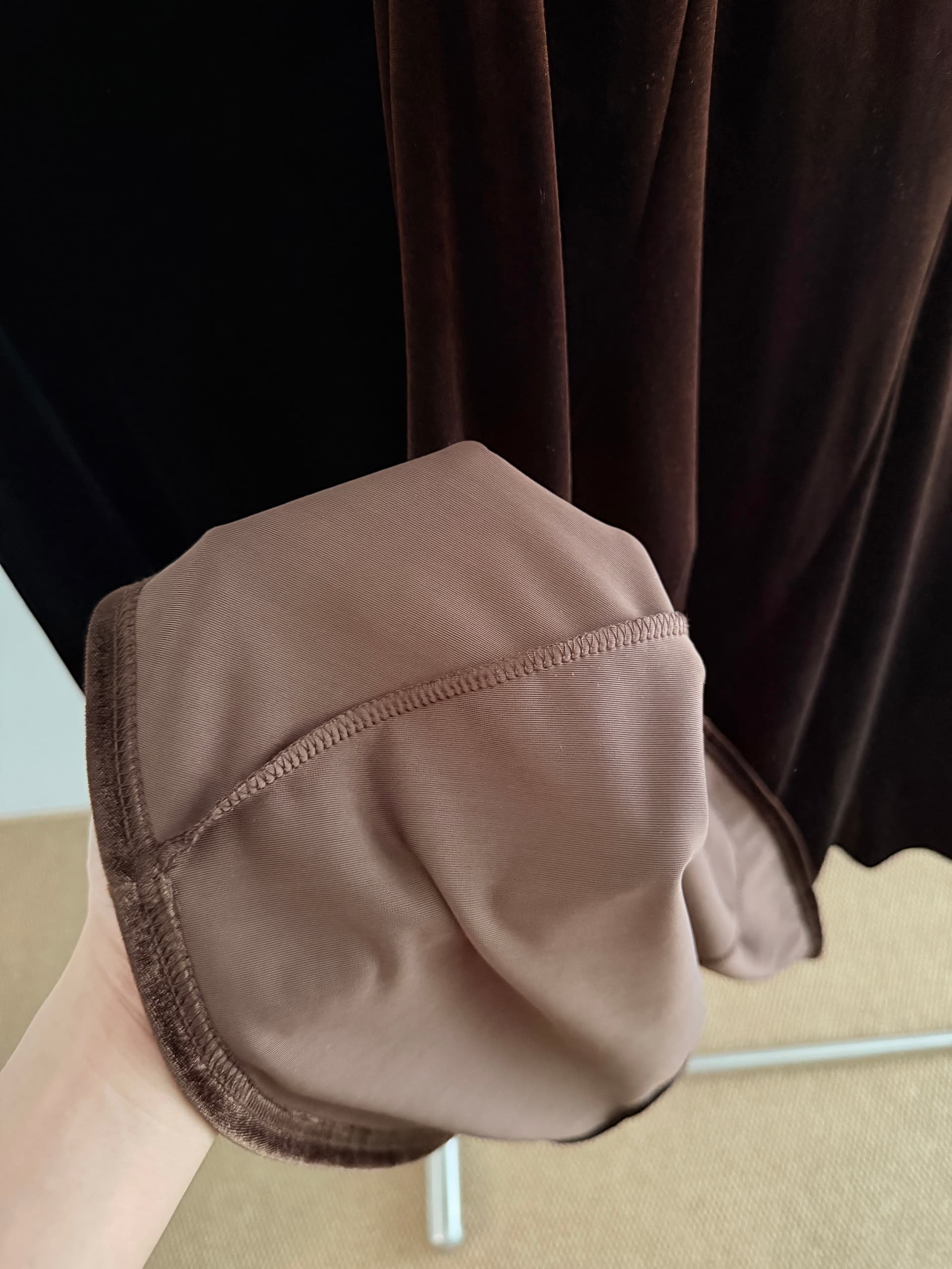 실사 cest m 丨 맞춤 높은 품질 실크 벨벳 레트로 조용한 럭셔리 우아함 곡선 분할 인어 꼬리 반 스커트 상세 이미지 13