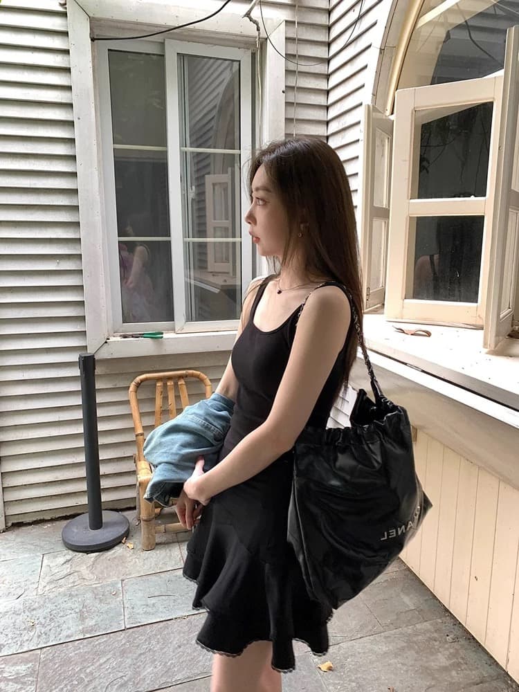 우유 화이트 광장 넥타이 가슴 패드 캐미솔 여름 몸매 가꾸기 표지 대리인 우유 만나는 인사이드 가져 가라. 민소매 외출용 맨위 상세 이미지 1