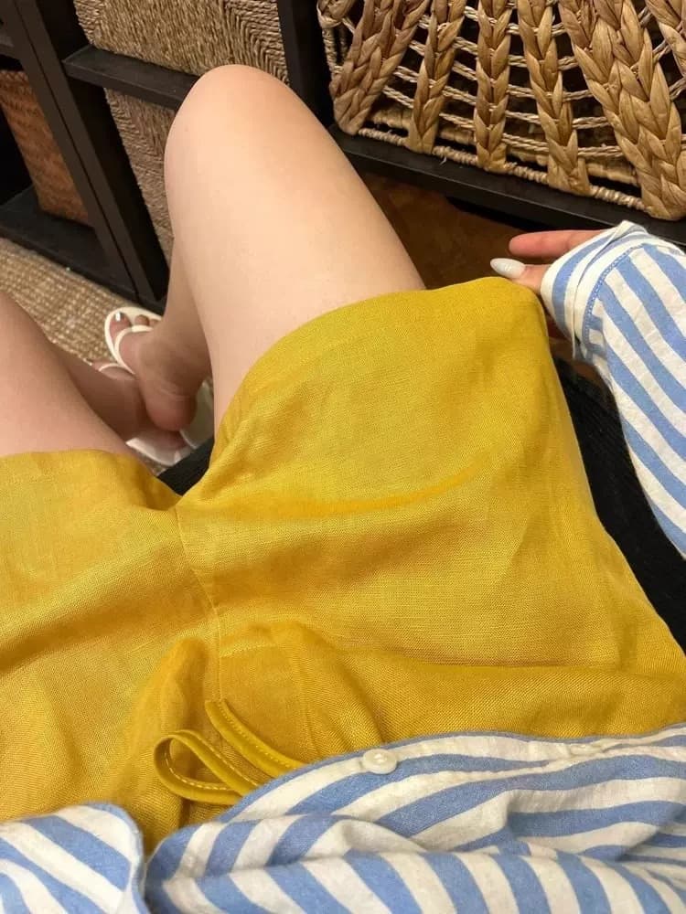 일본식 레트로 면 린넨 화이트 넓은 다리가 짧다. 바지 여성 여름 오래된 돈 바람 루즈핏 슬림해 보이는 한 마디 하이웨이스트 면 린넨 스트레이트 팬츠 상세 이미지 1