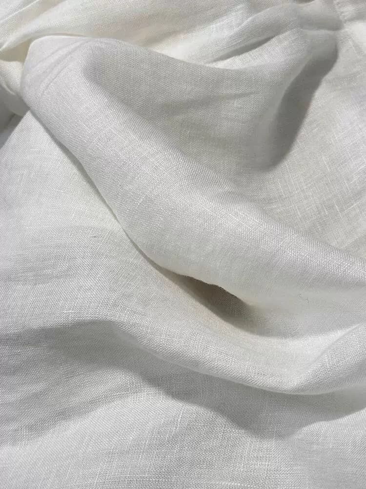 일본식 레트로 면 린넨 화이트 넓은 다리가 짧다. 바지 여성 여름 오래된 돈 바람 루즈핏 슬림해 보이는 한 마디 하이웨이스트 면 린넨 스트레이트 팬츠 상세 이미지 7