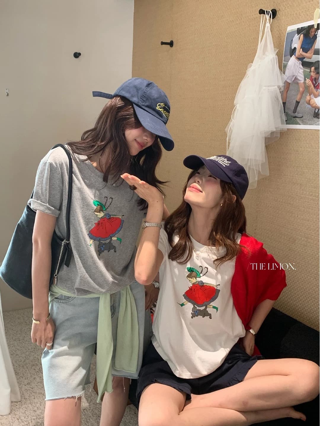 재미있는 소녀 어린 양 t 한 세대 섹션 프린트 루즈핏 캐주얼 반팔 티셔츠 여름 상세 이미지 2