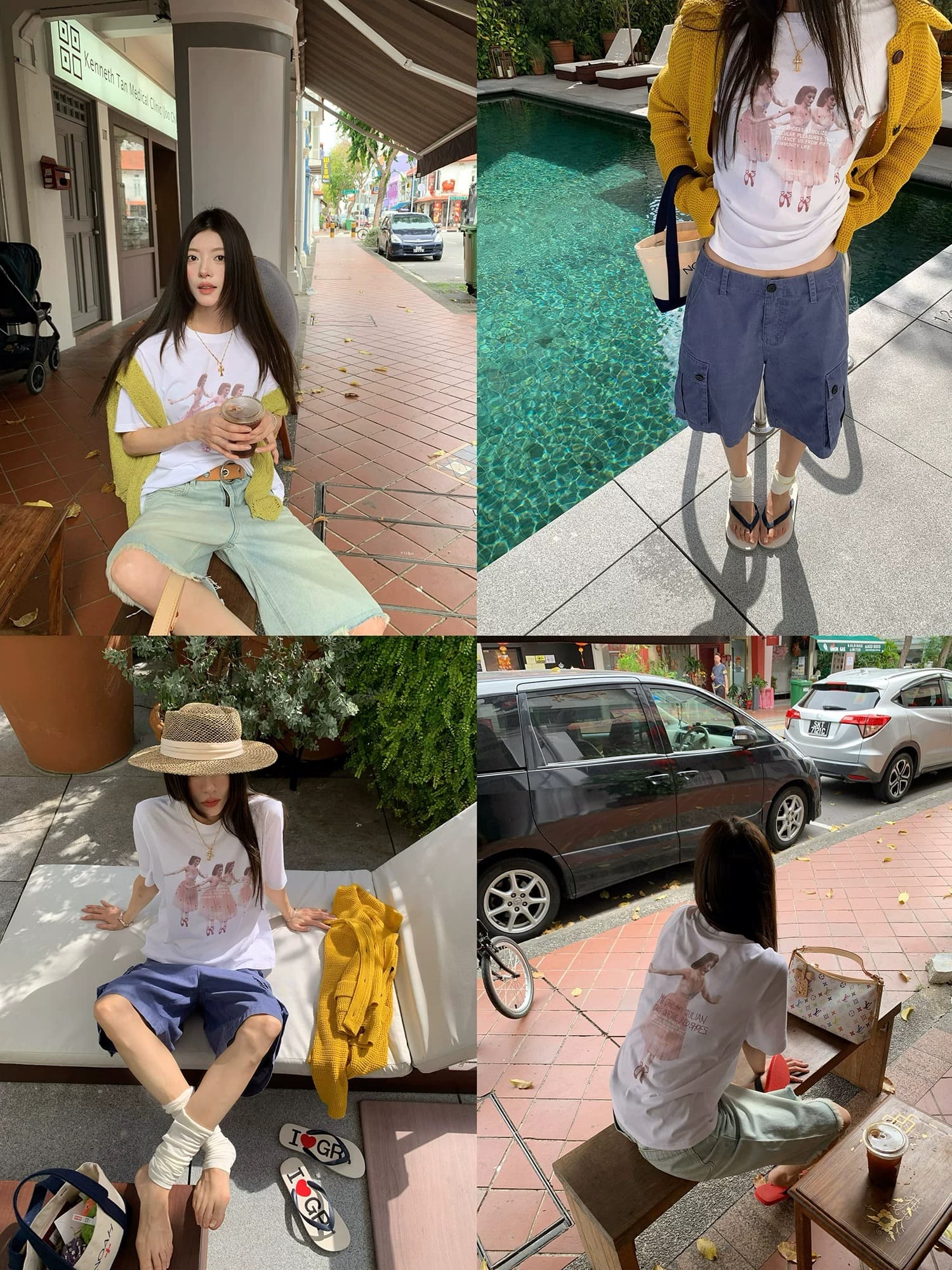슈퍼 tui 추천 너무 좋아요. 이 패턴 위로 봄날 신선함 루즈핏 프린트 티셔츠 상세 이미지 2