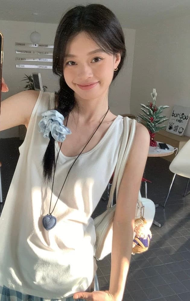 화이트 단어 조끼 여성 여름 새로운 한 부서 인사이드 가져 가라. 민소매 티셔츠 느긋한 바람 외출용 작은 맨위